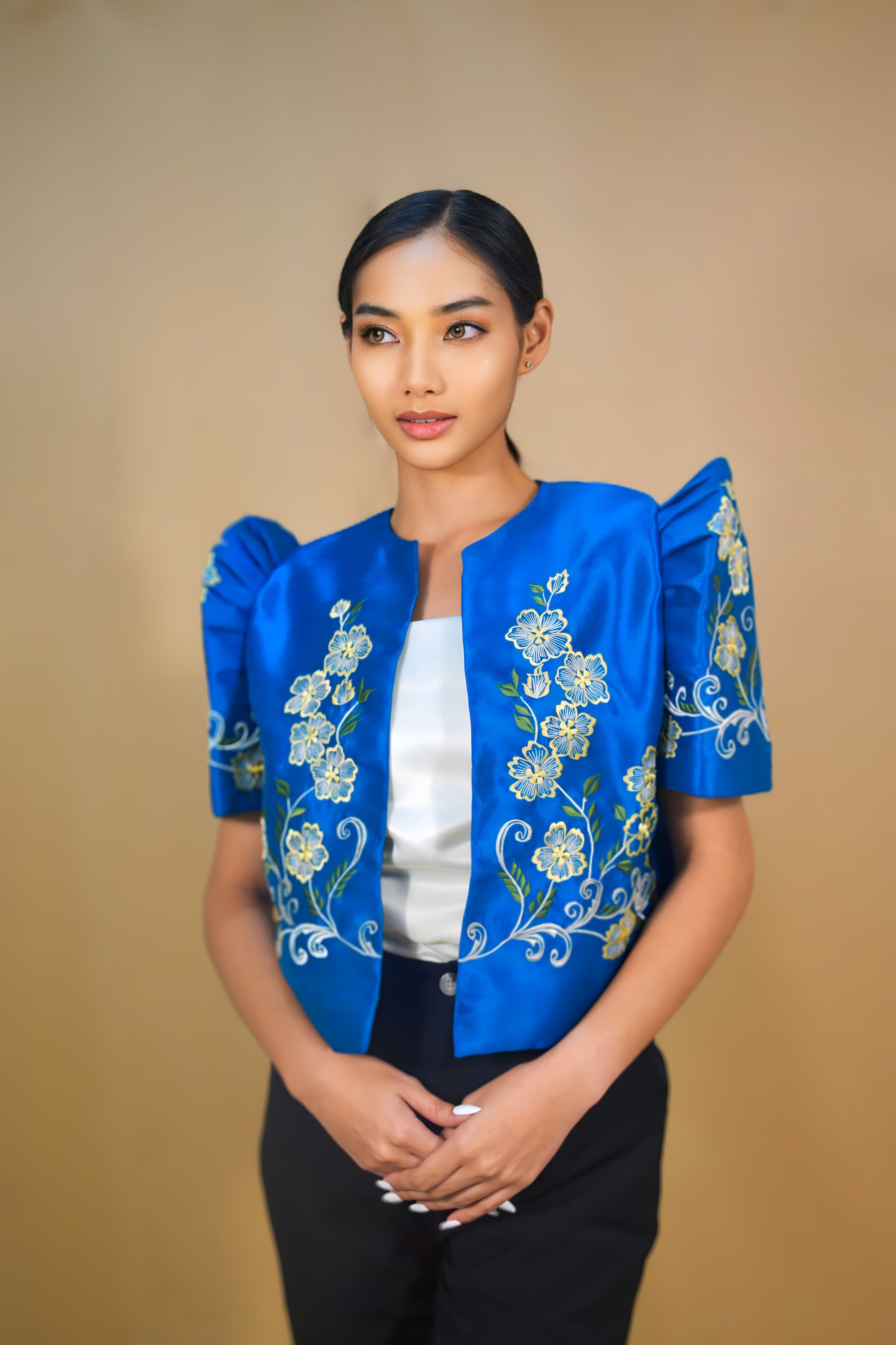 Sophisticated Blue Bolero Jacket