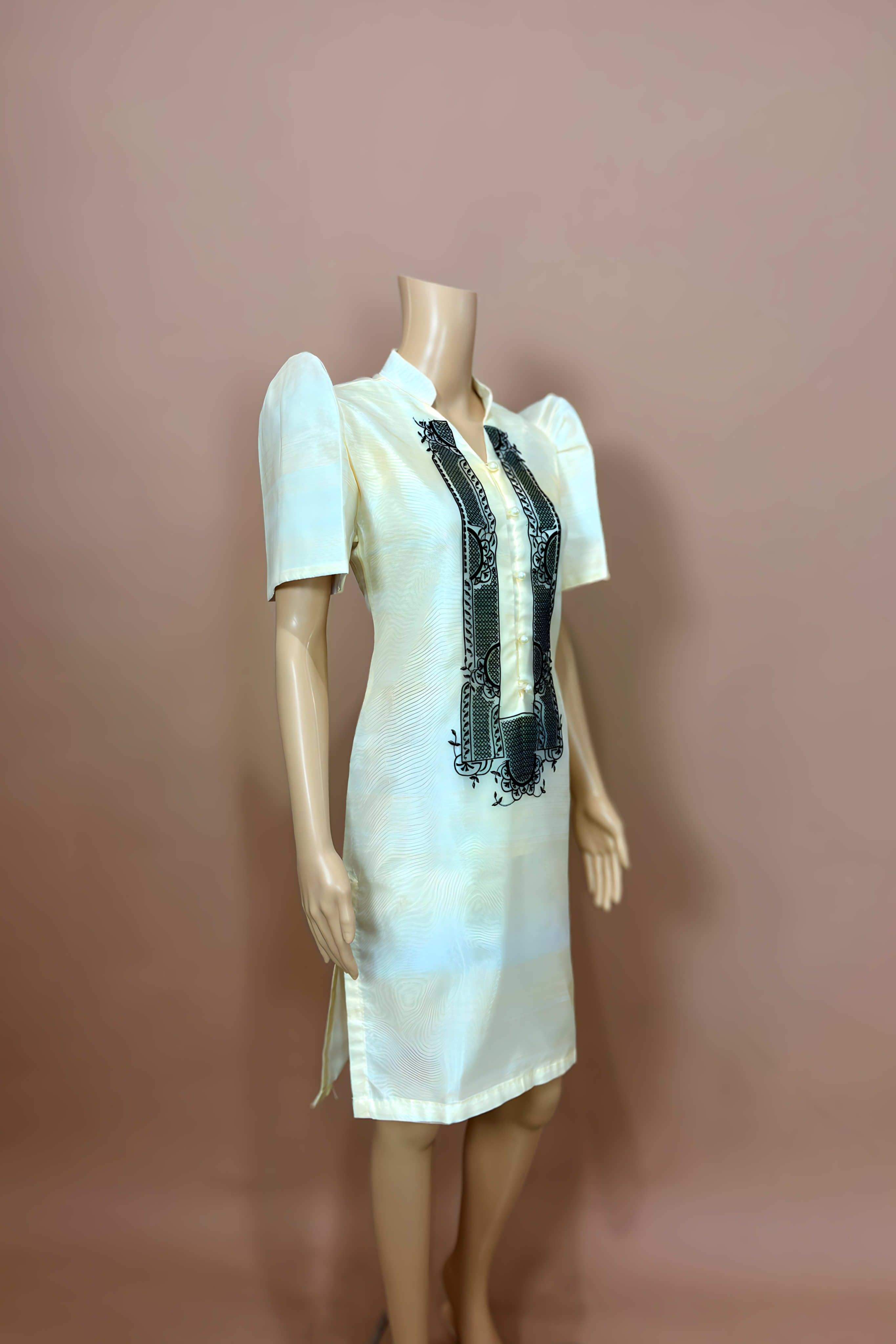 Beige Barong Dress for Cultural Events