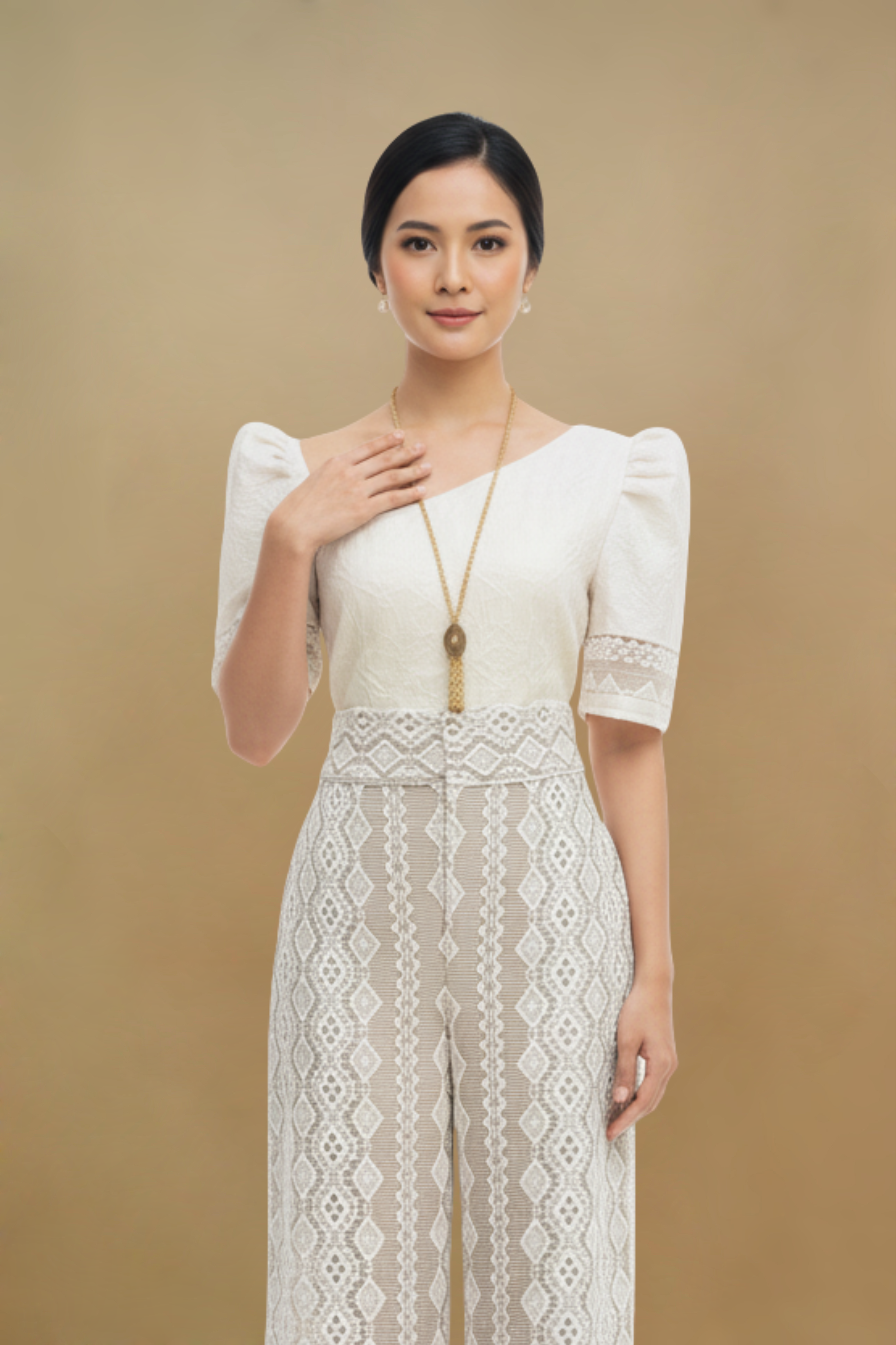 GEORGIA HANDWOVEN PINILIAN FILIPINIANA SET - HW006