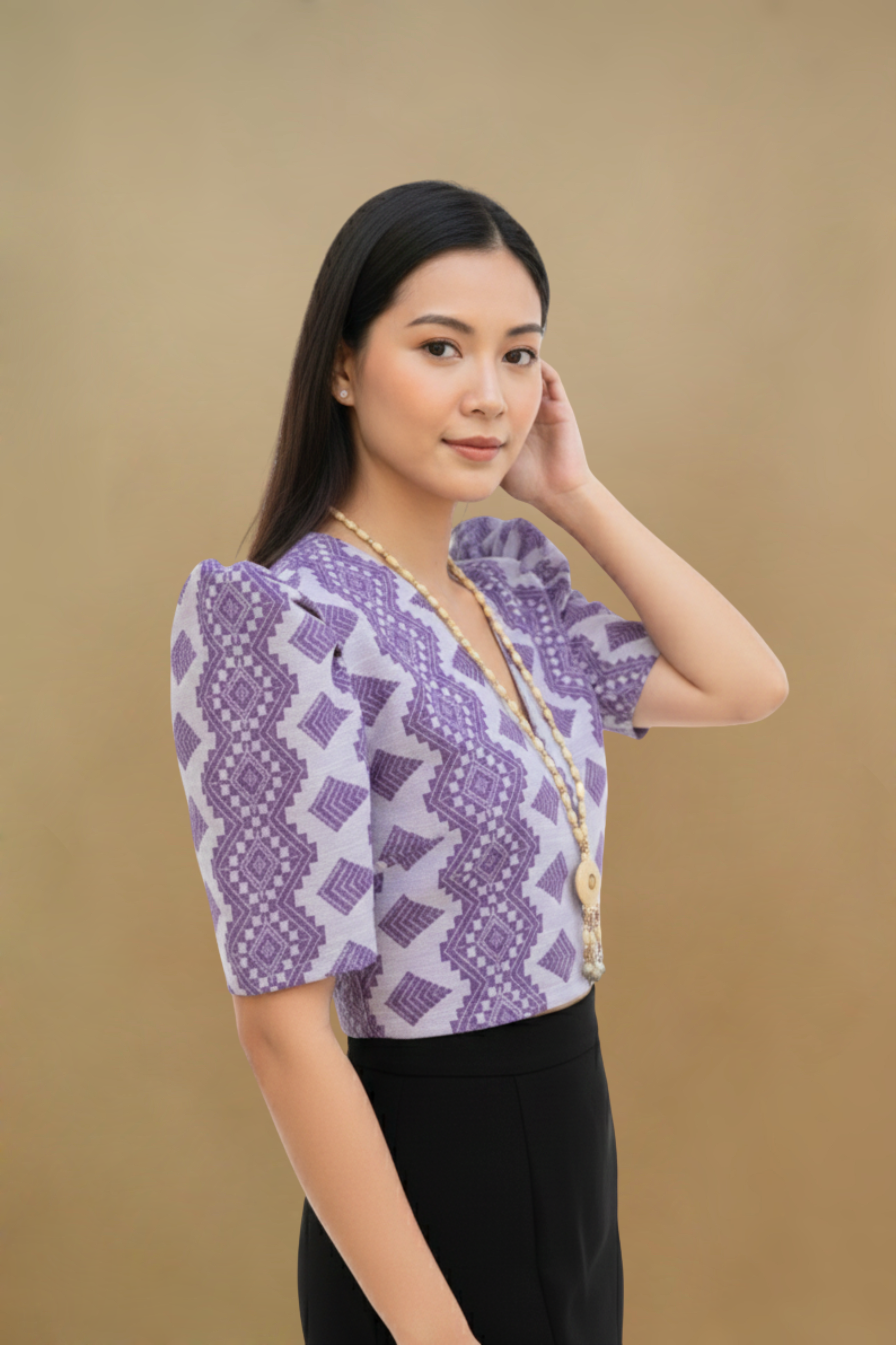 LOVELY HANDWOVEN PINILIAN FILIPINIANA BOLERO - HW034