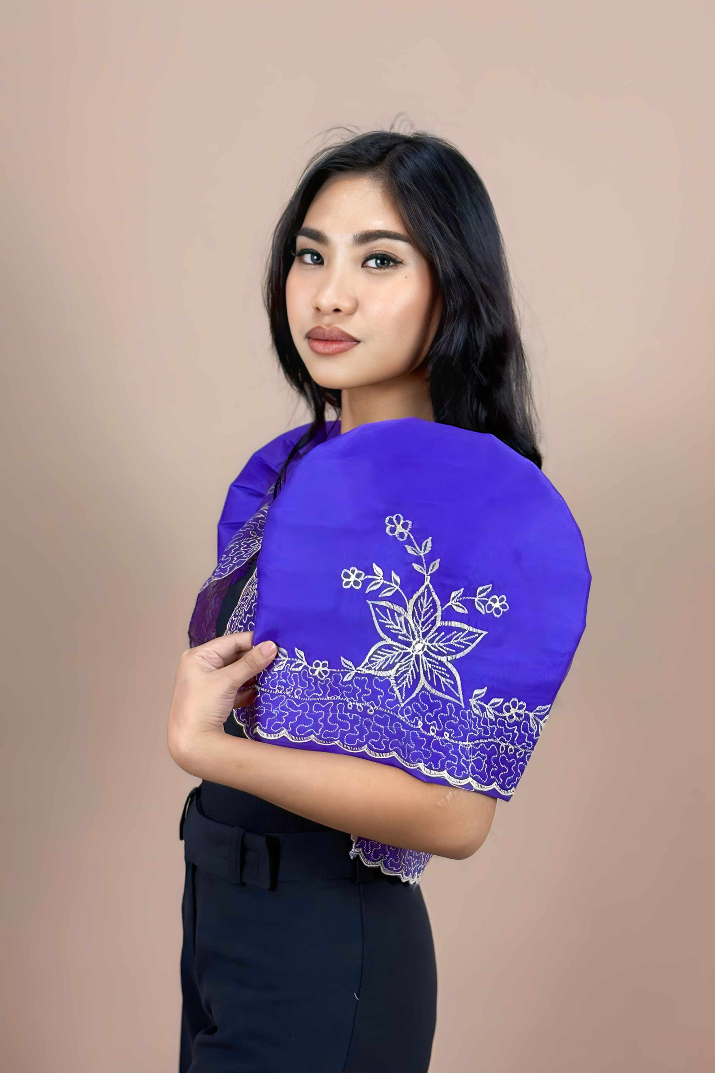 Purple Bolero with Gold Embroidery