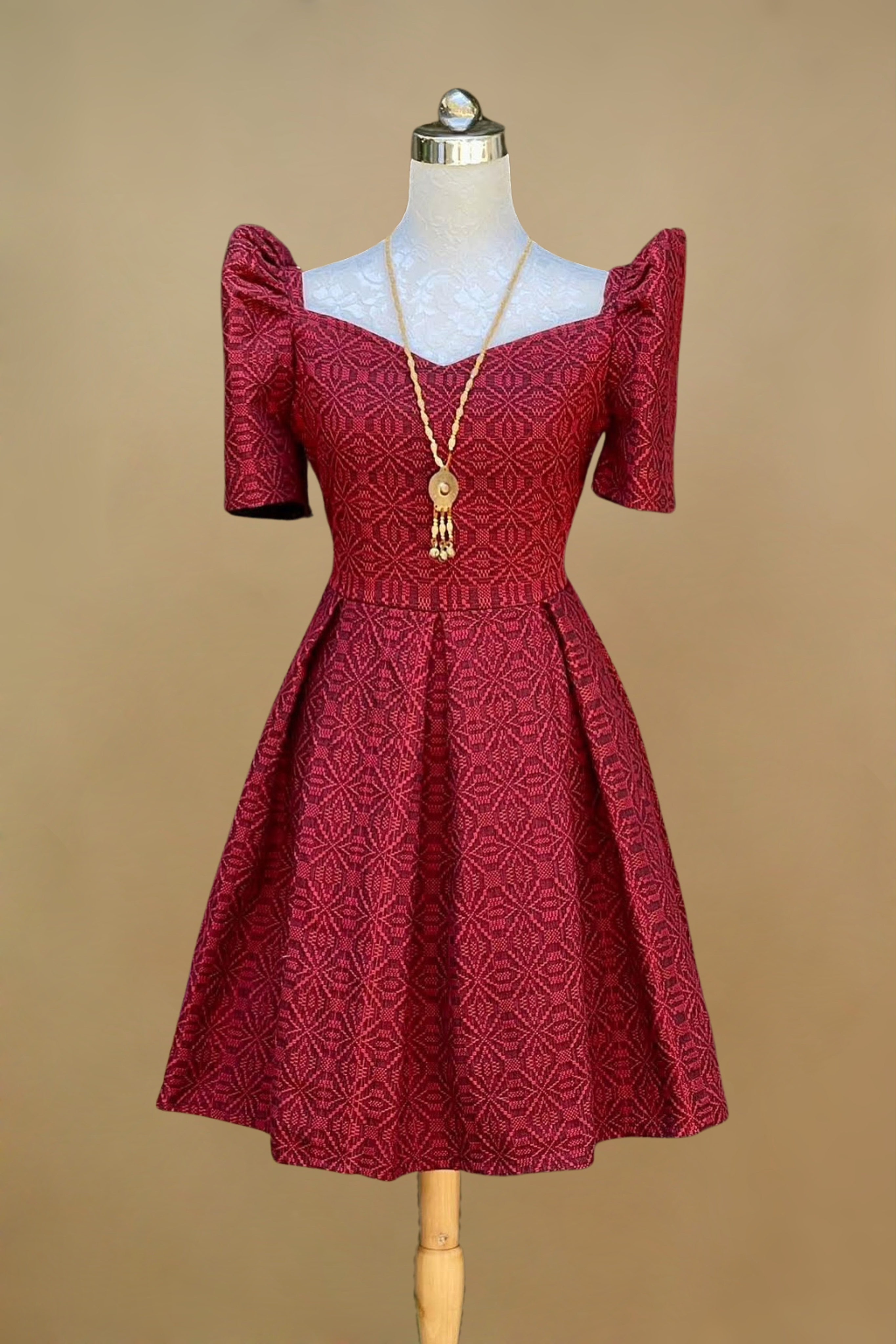 Pink Midi Filipiniana Dress