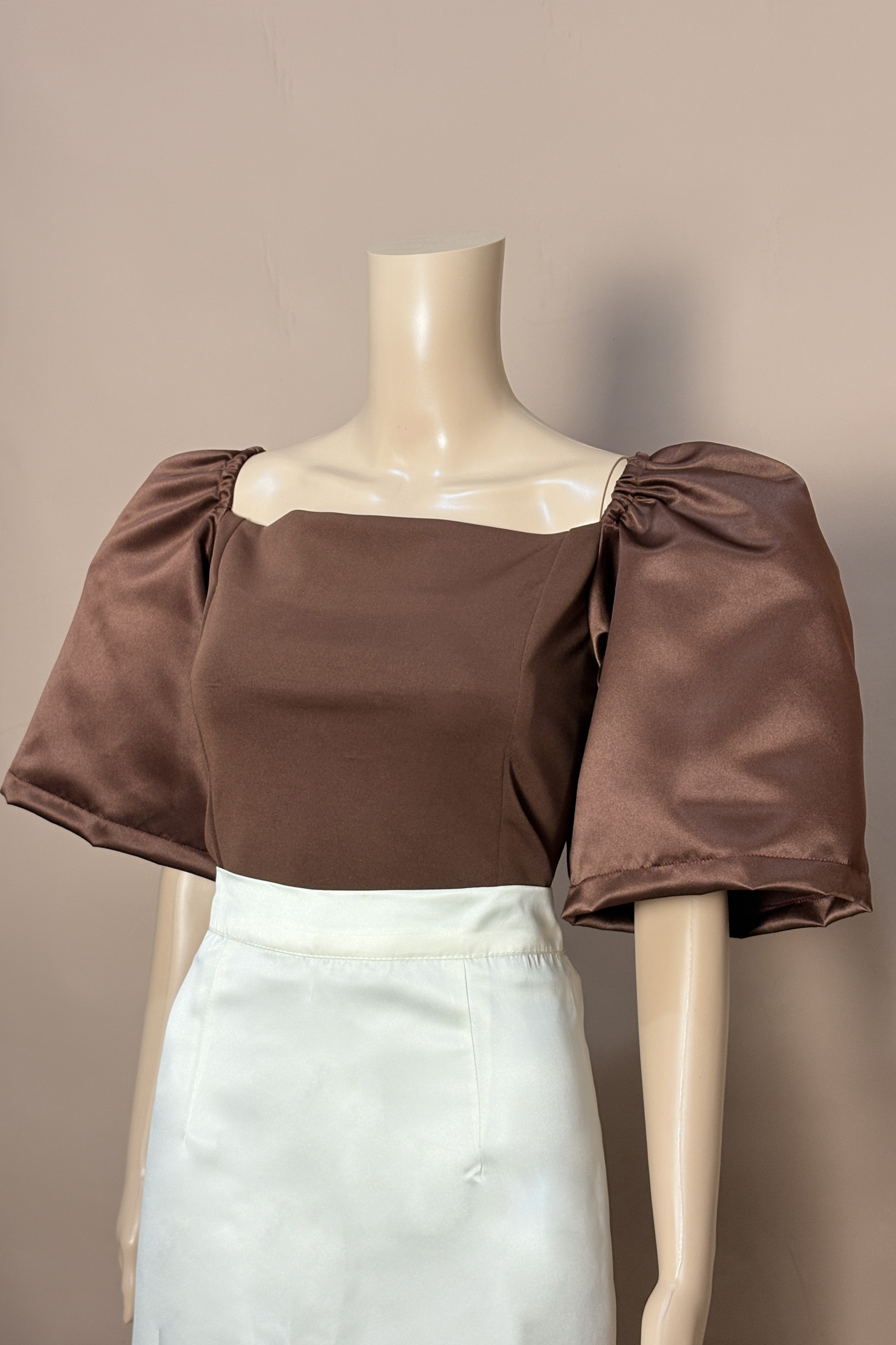 MODERN BROWN FILIPINIANA KIMONA