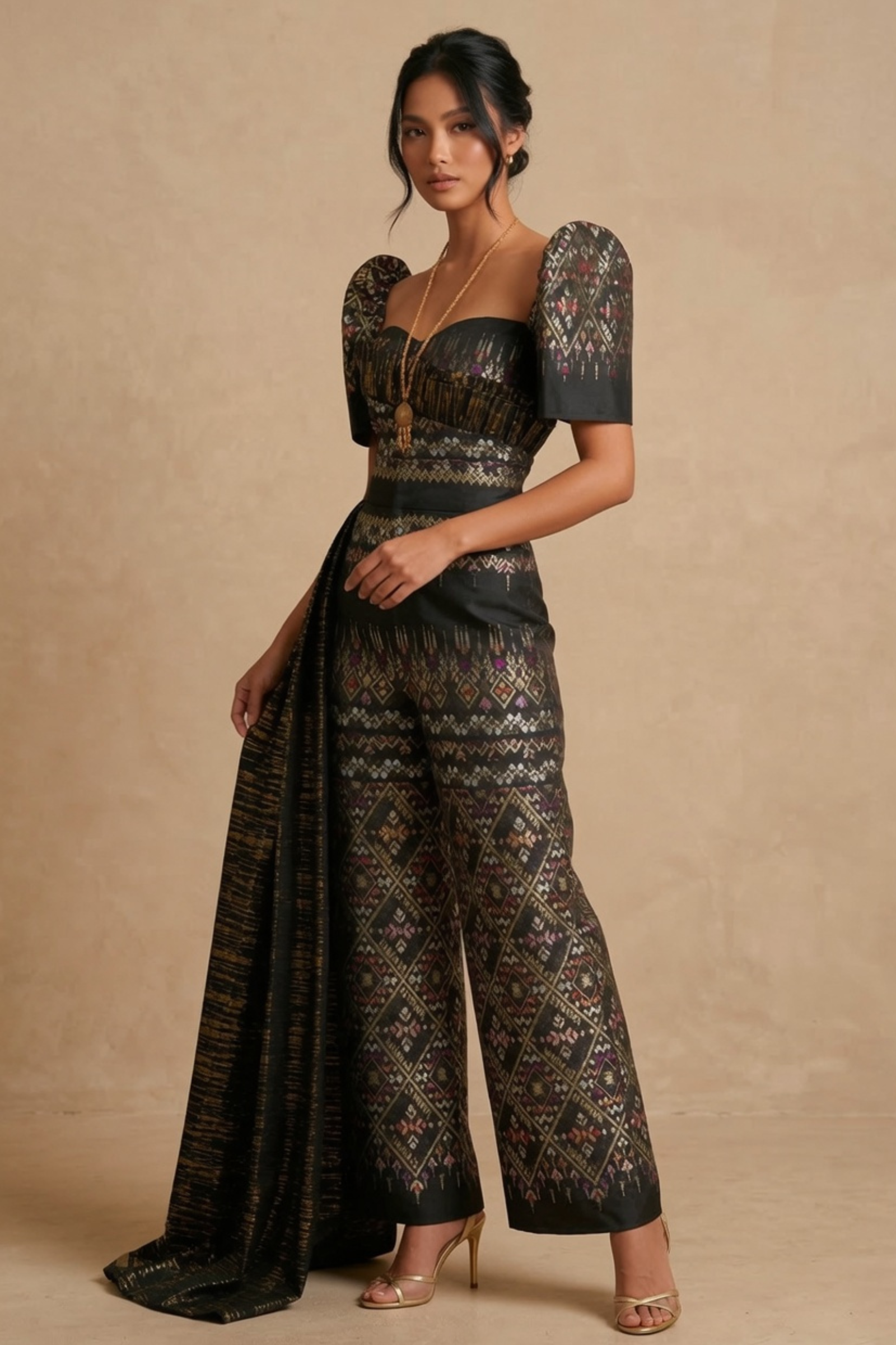 MAYUMI SILK BROCADE FILIPINIANA SET - HW012