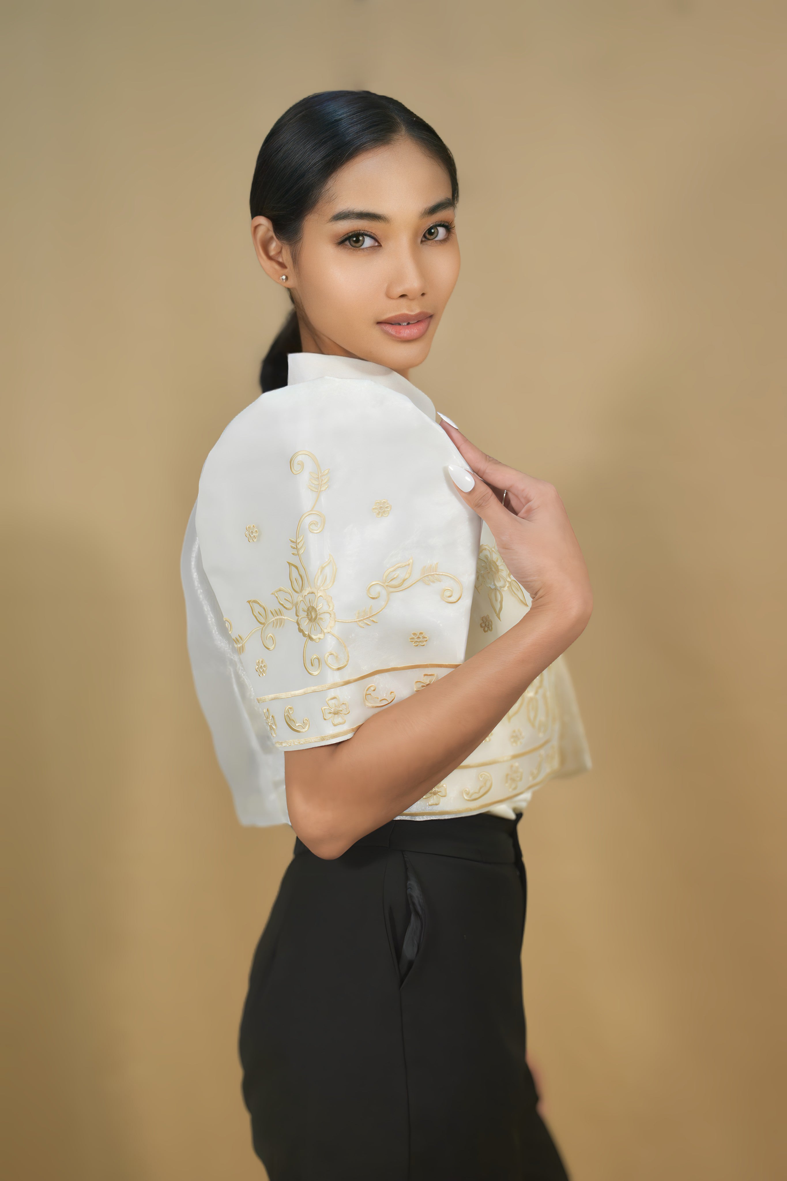 Beige Filipiniana Bolero for Women