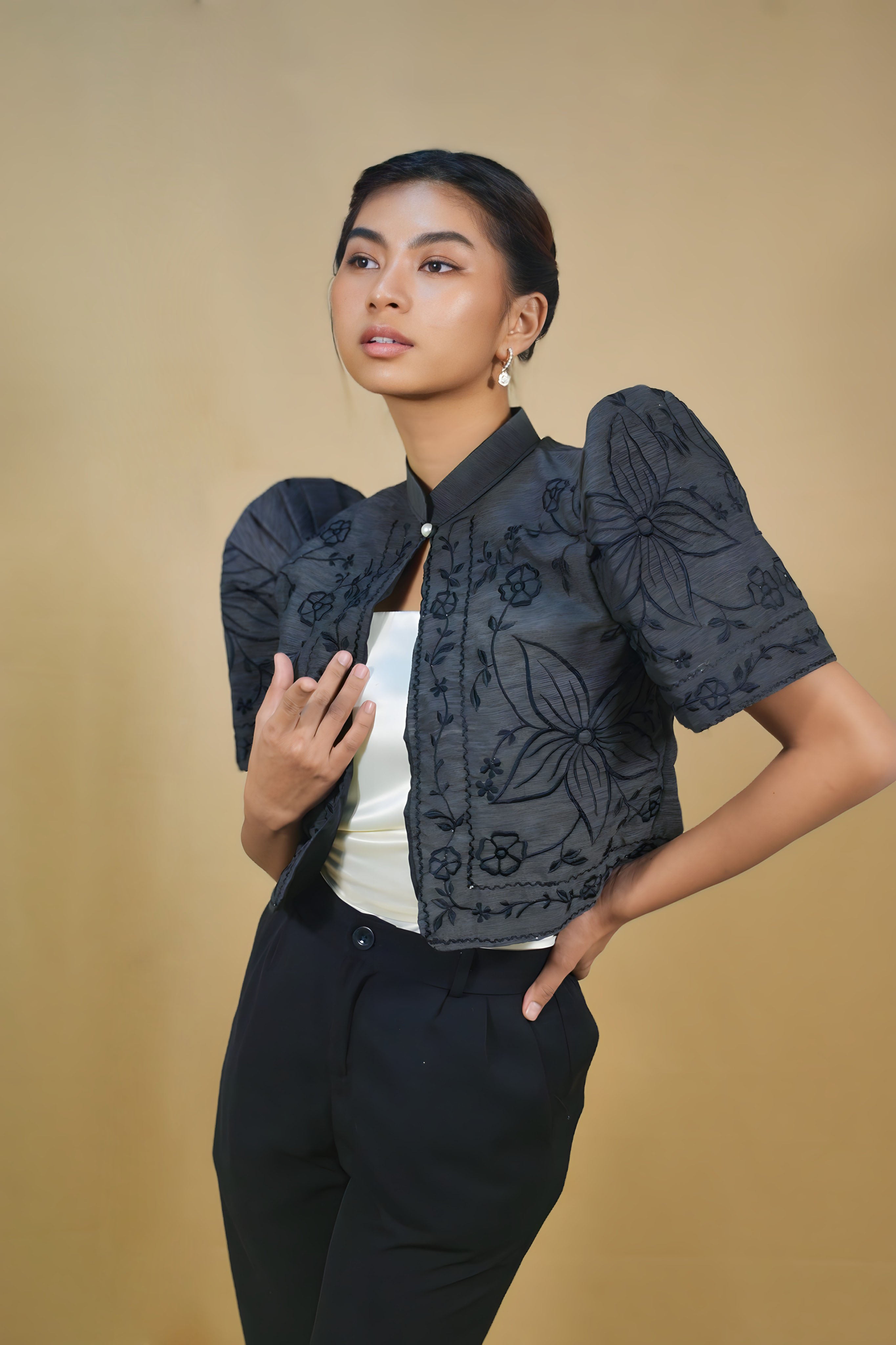 Elegant Black Bolero for Cultural Events