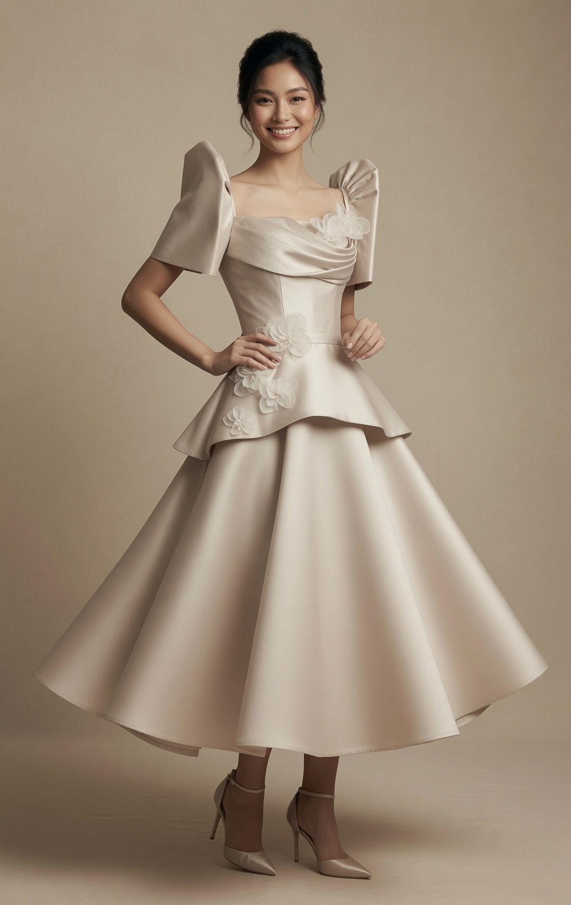 Elegant Applique Filipiniana Dress
