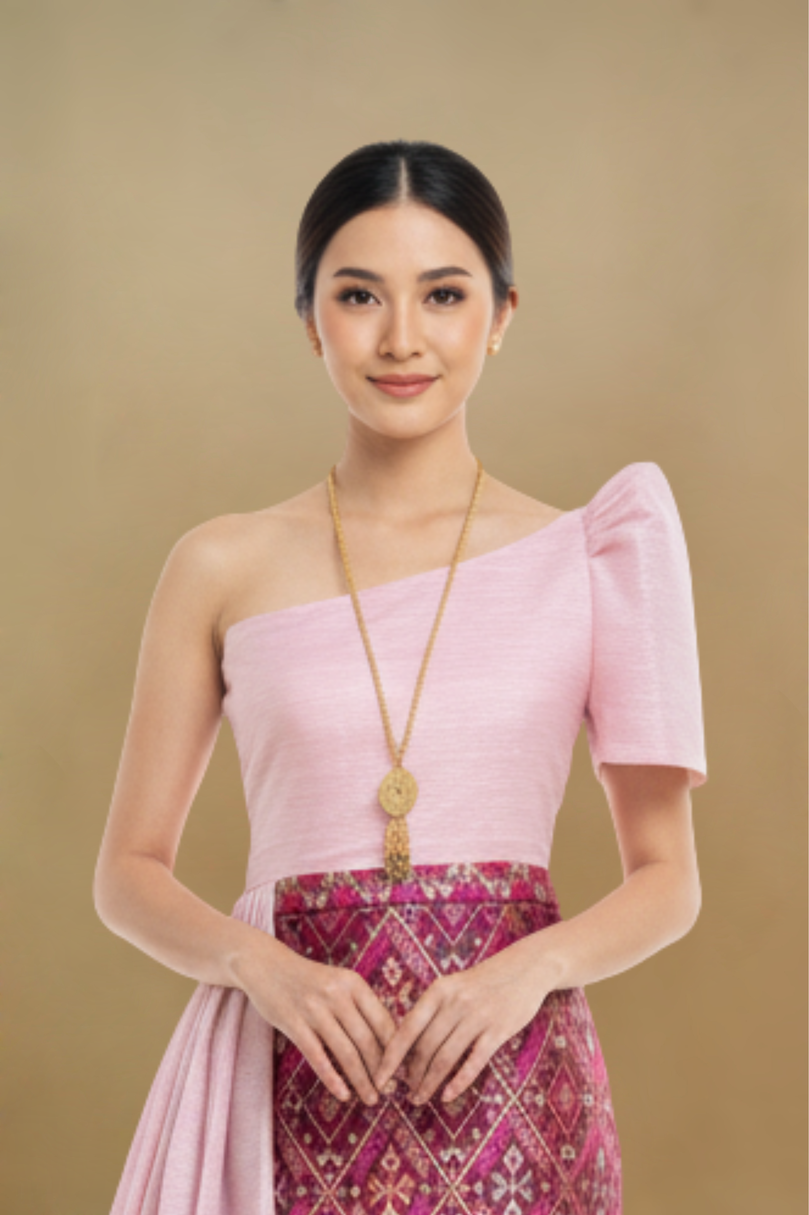 ARABELLA HANDWOVEN SILK BROCADE FILIPINIANA DRESS