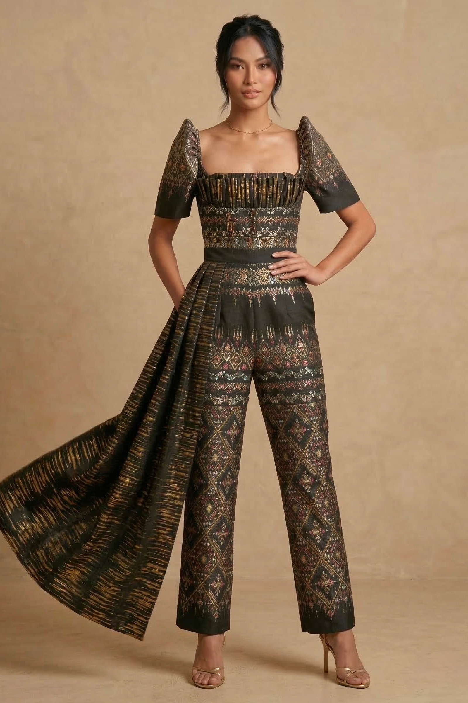 MAYUMI SILK BROCADE FILIPINIANA SET - HW012