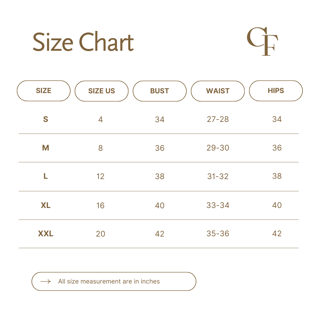 Size Chart for Camisa