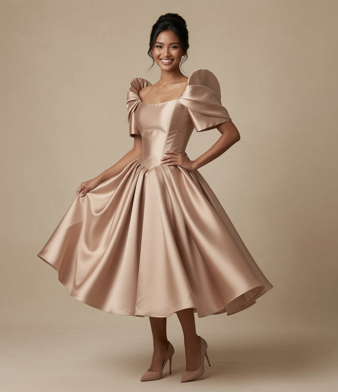 Champange Filipiniana Dress