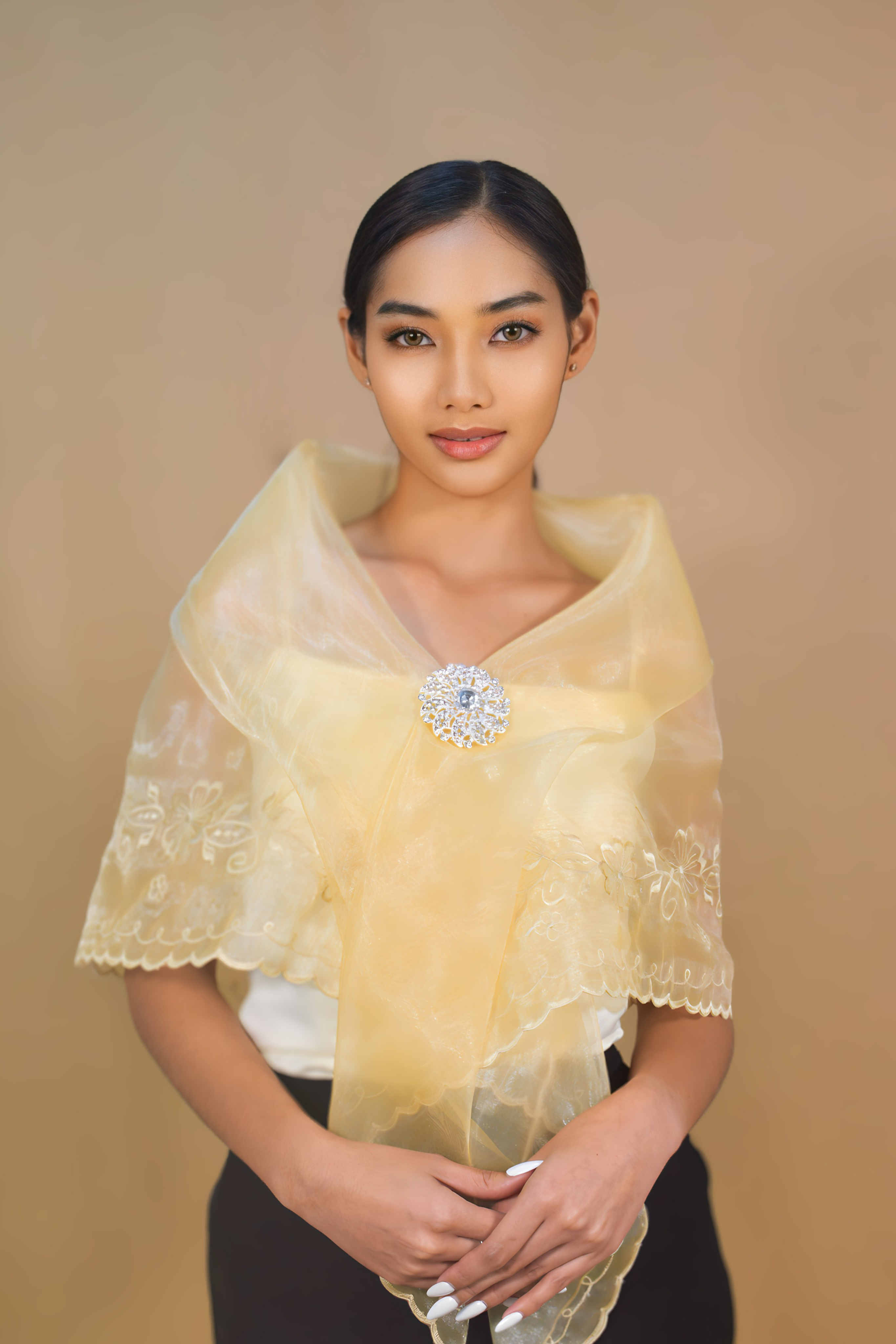 Beige Filipiniana Alampay for Women