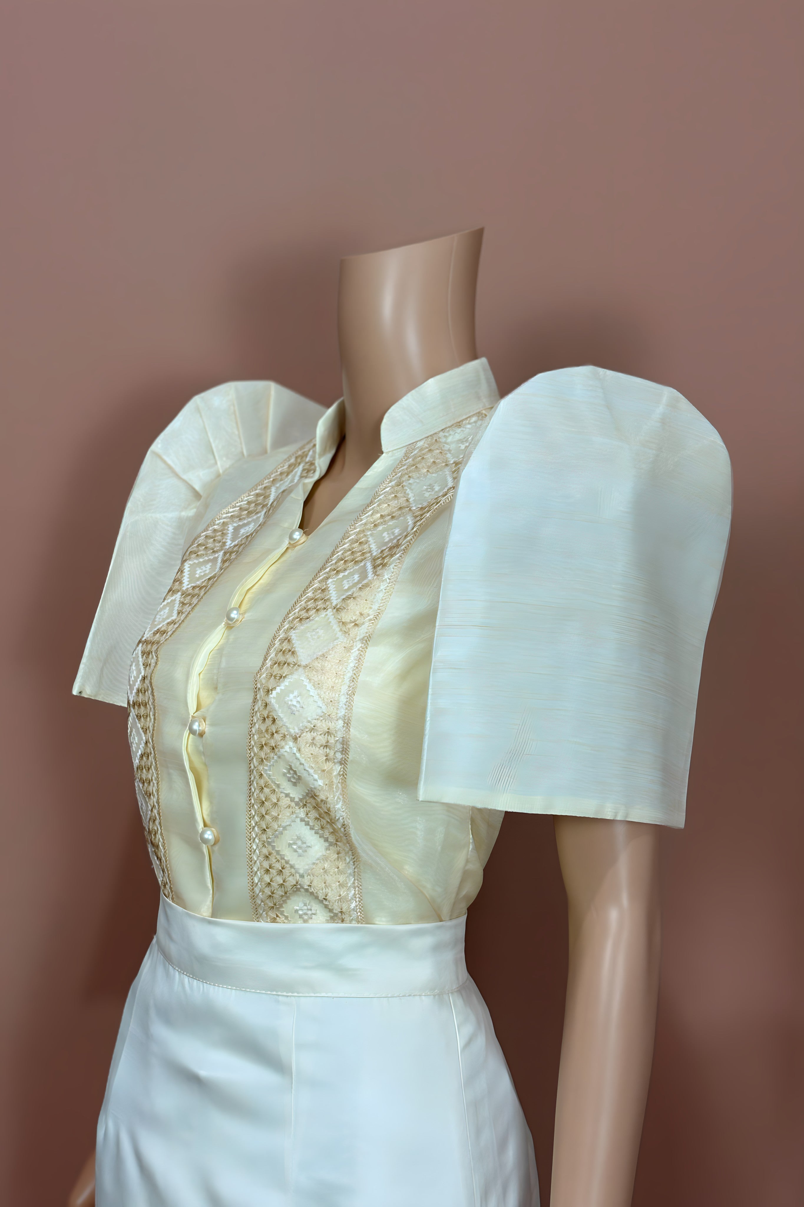 Filipiniana Blouse with Butterfly Sleves