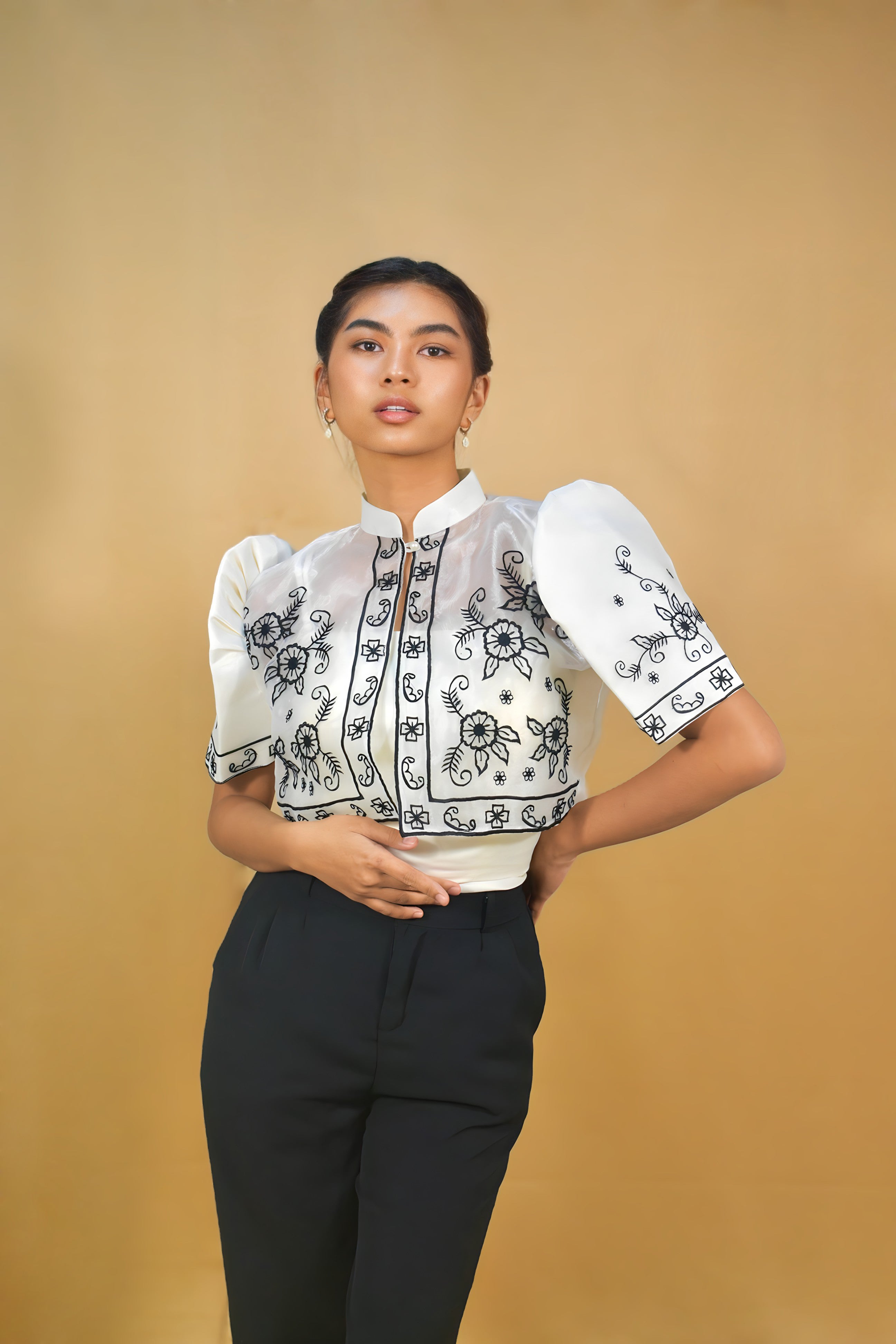 White Organza Bolero for School Programs