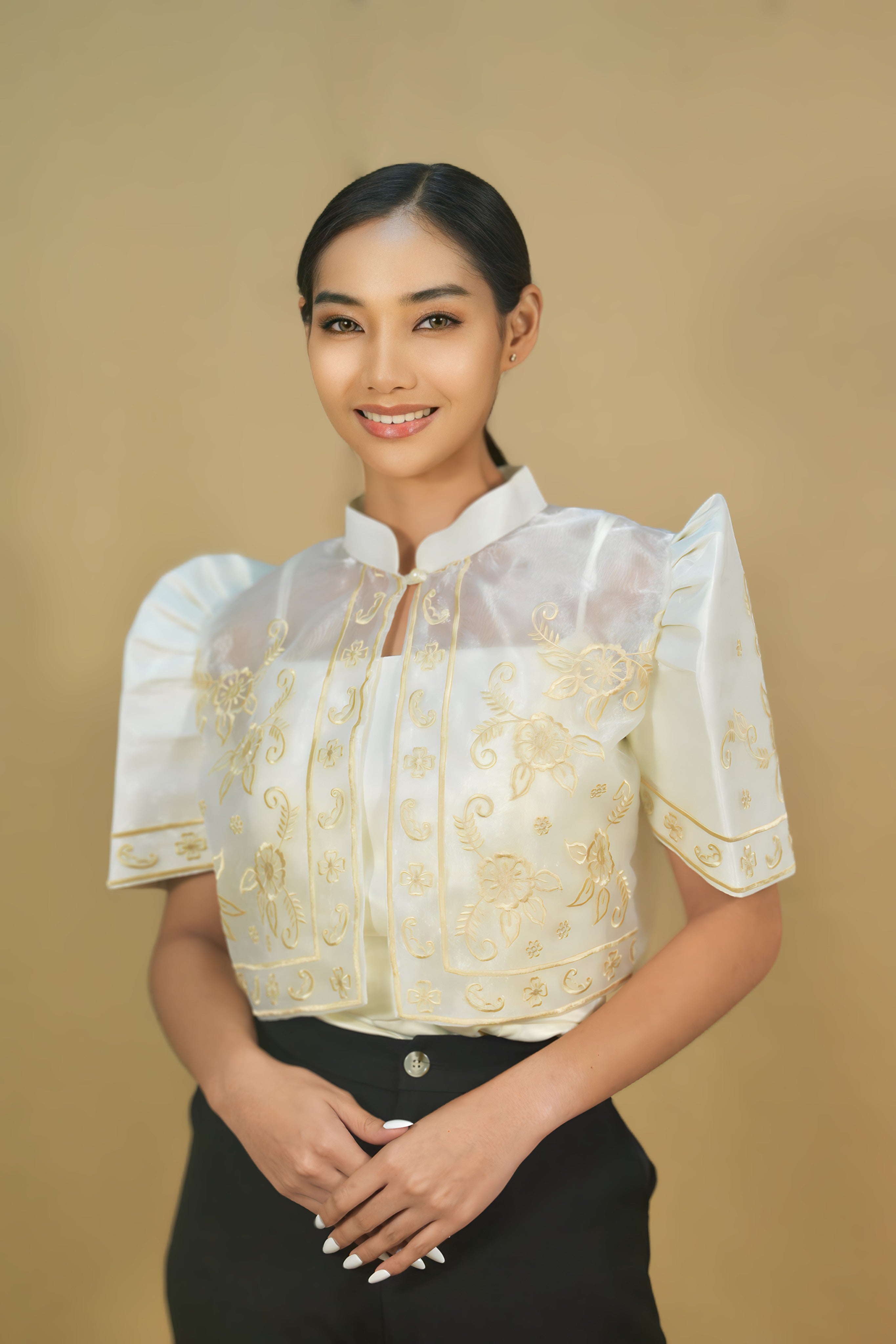 Beige Bolero with Premium Embroidery