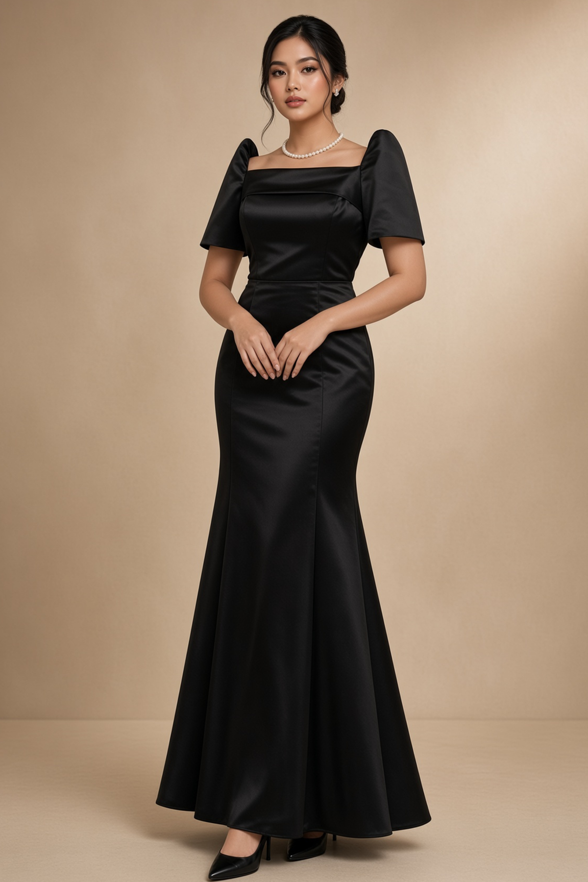 Black Filipiniana Dress