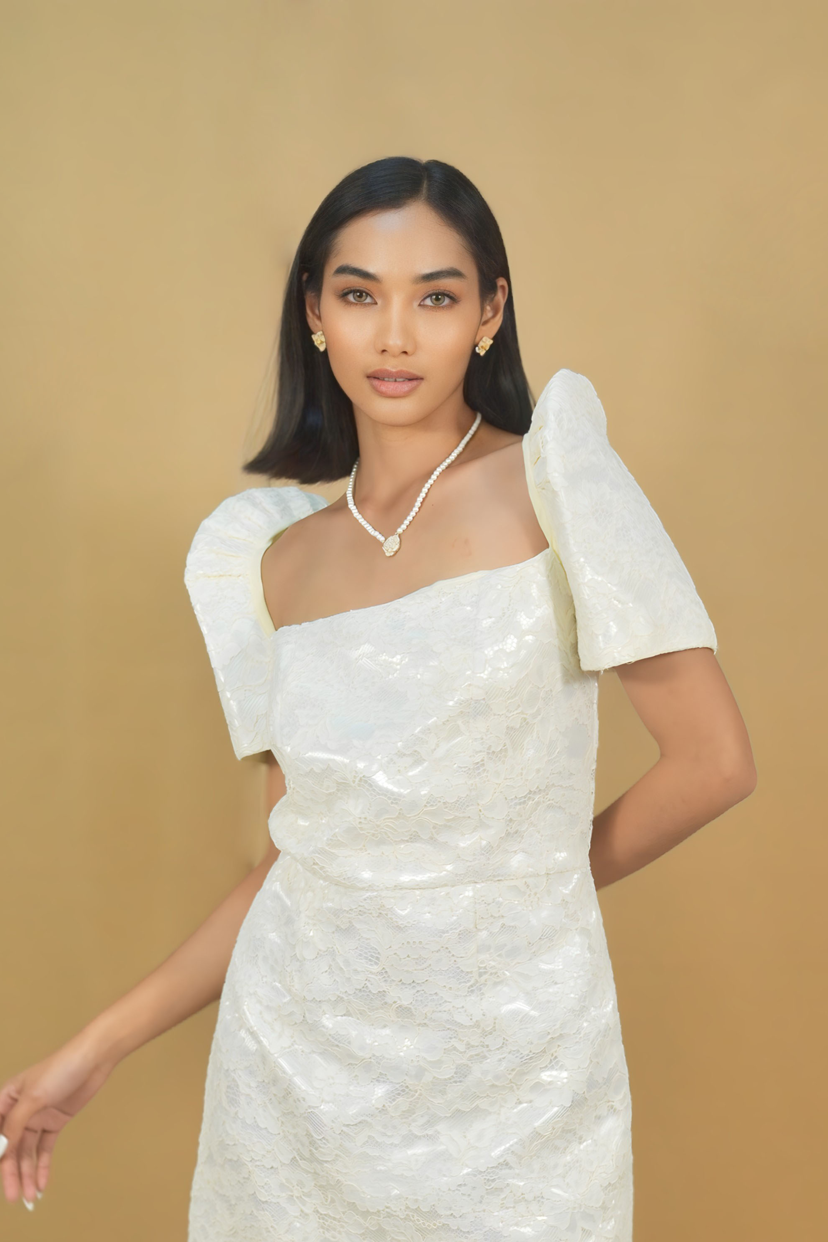 Classic White Full Laced Filipiniana Dress for Women