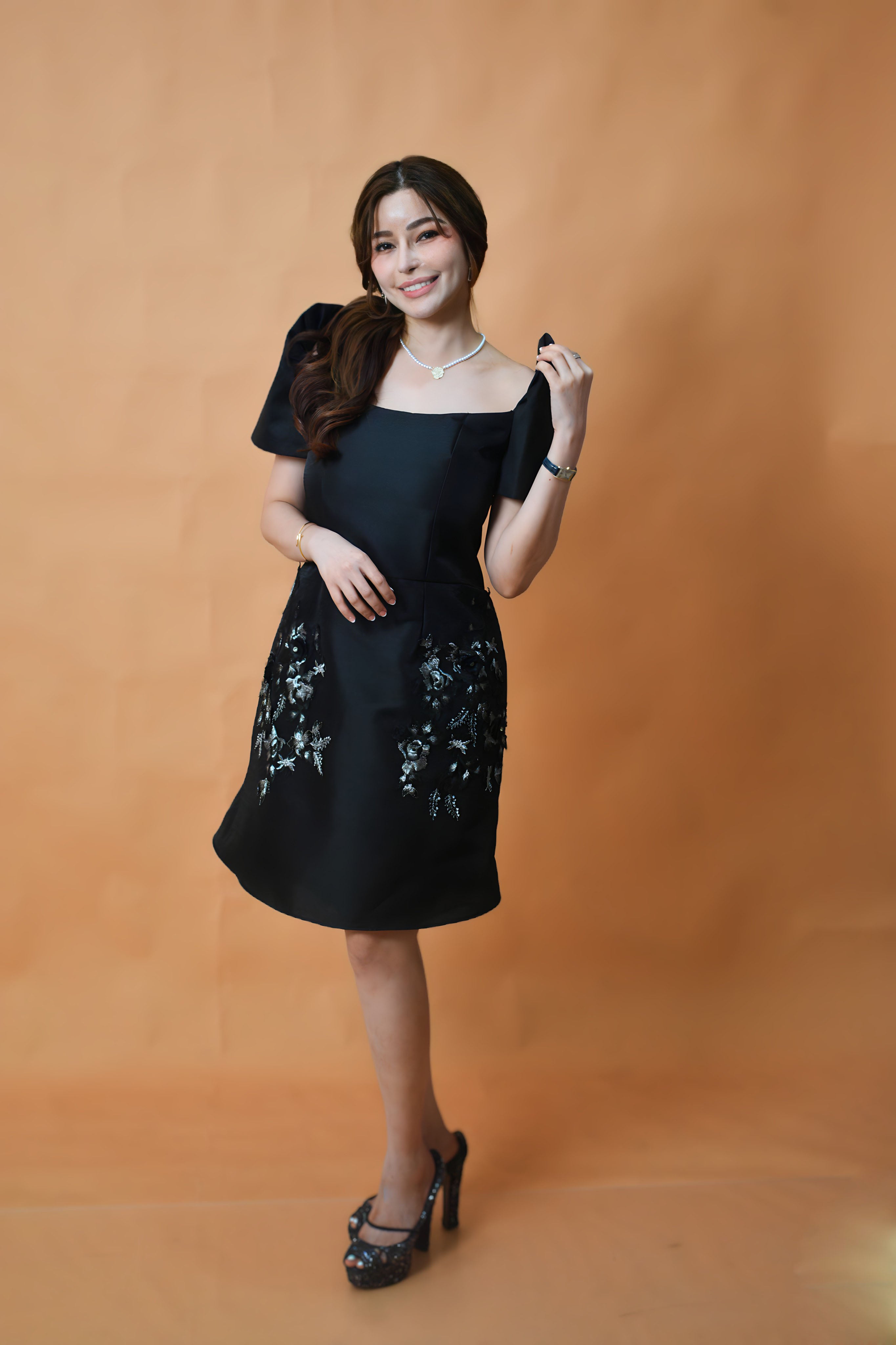 Black Cocktail Filipiniana Dress