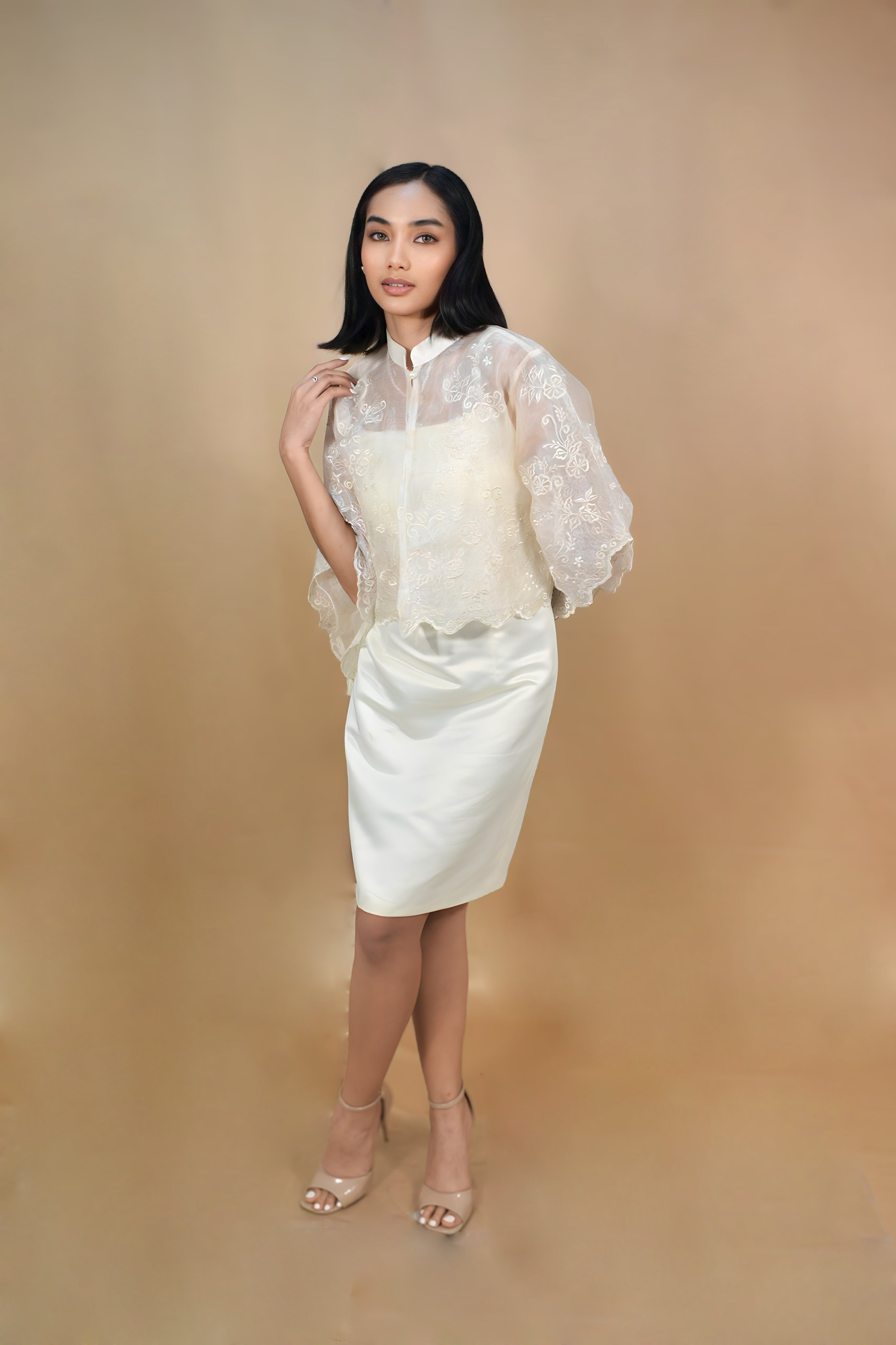 Beige Kimona Top for Special Events