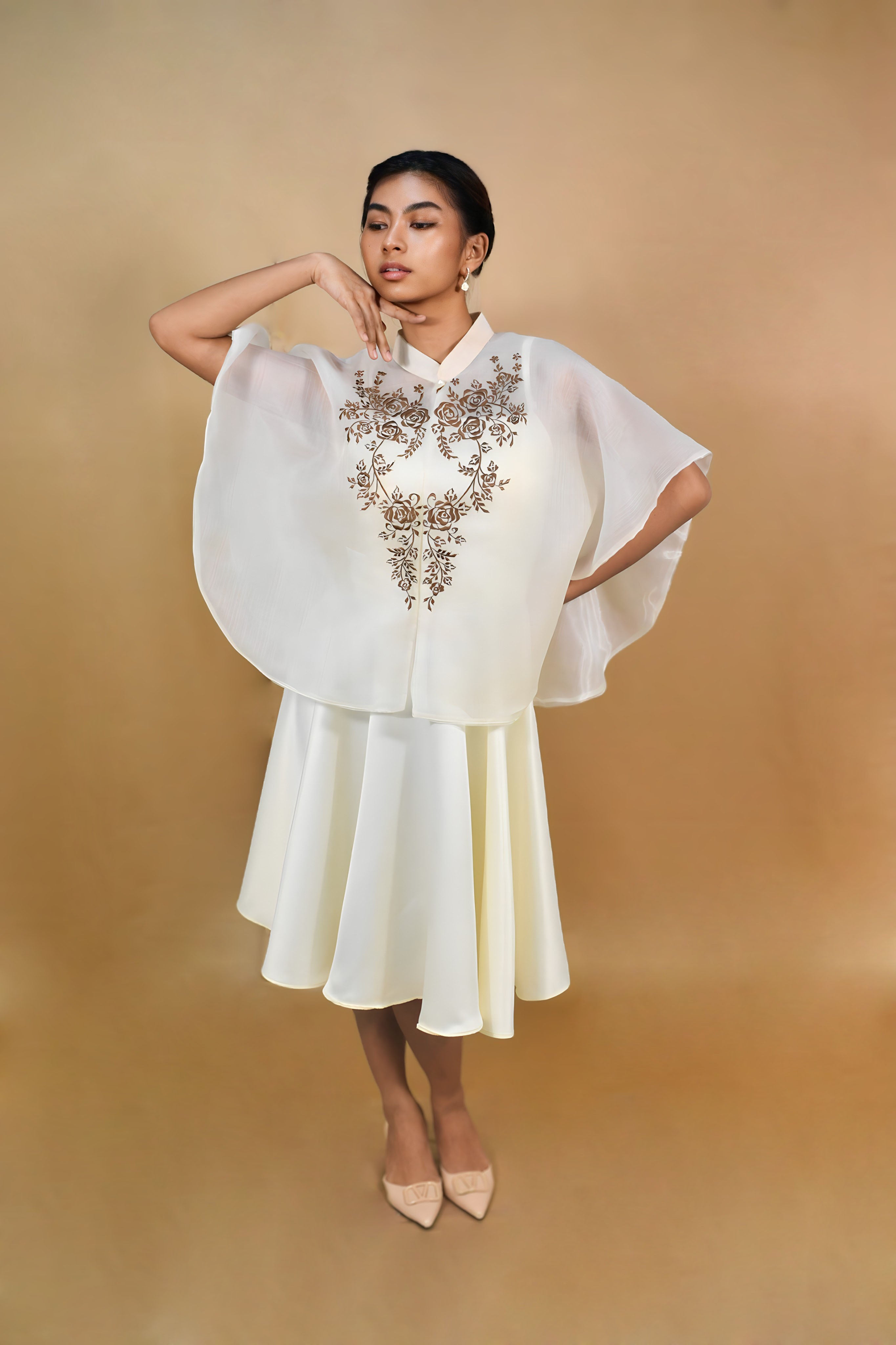 Cocoon Filipiniana Kimona with floral design