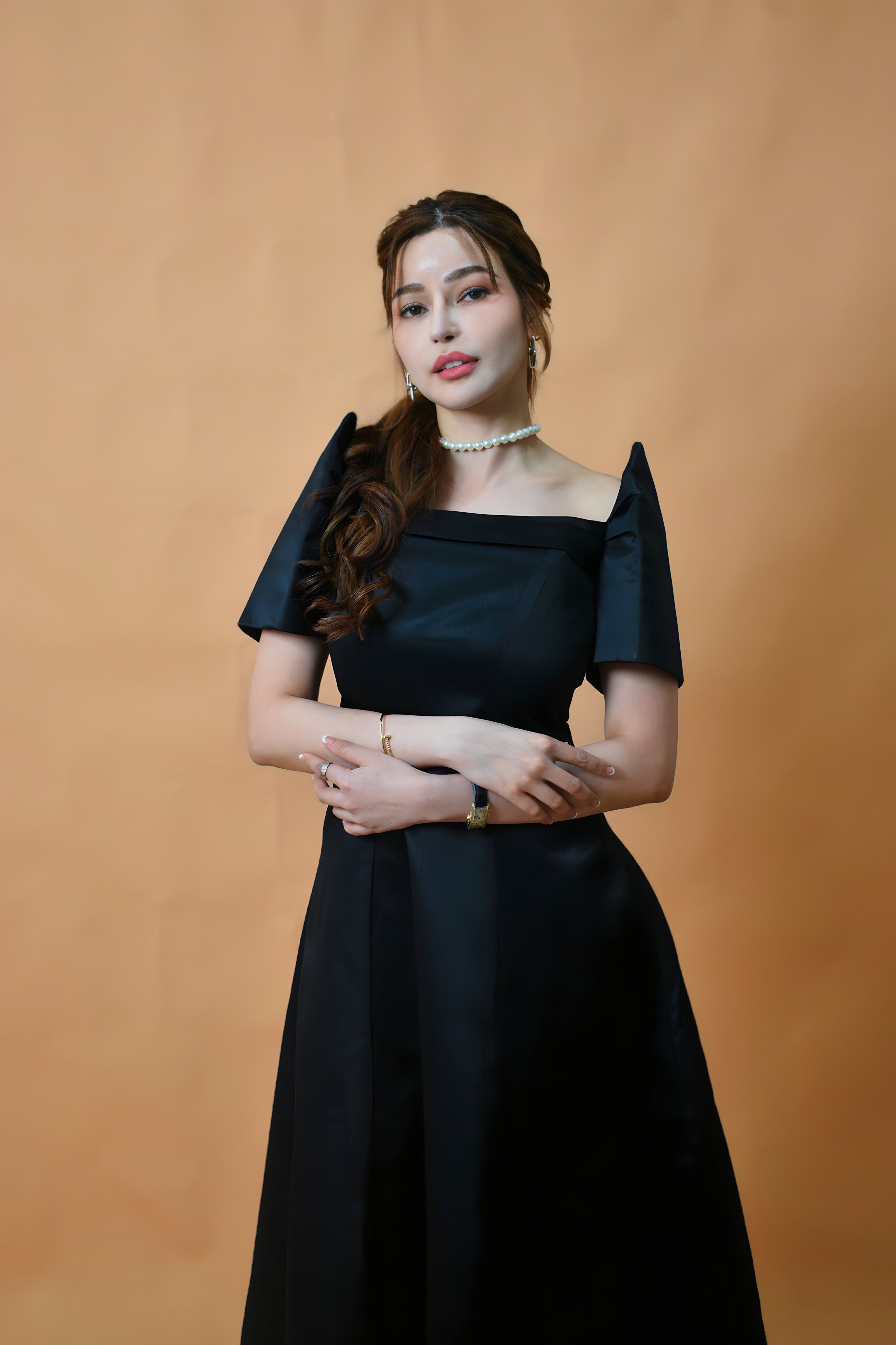 Modern Black Filipiniana Dress