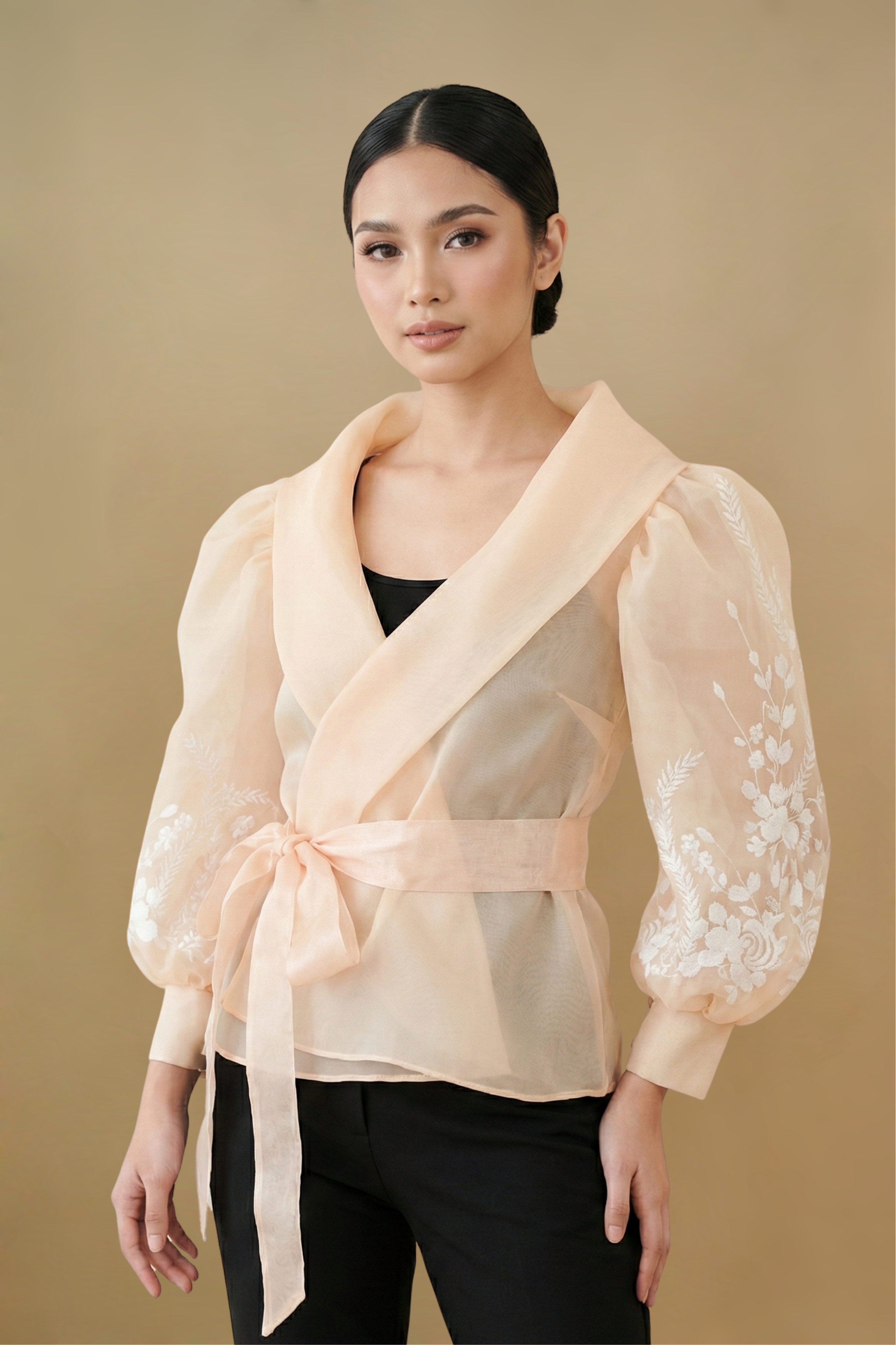 Peach Filipiniana Panuelo