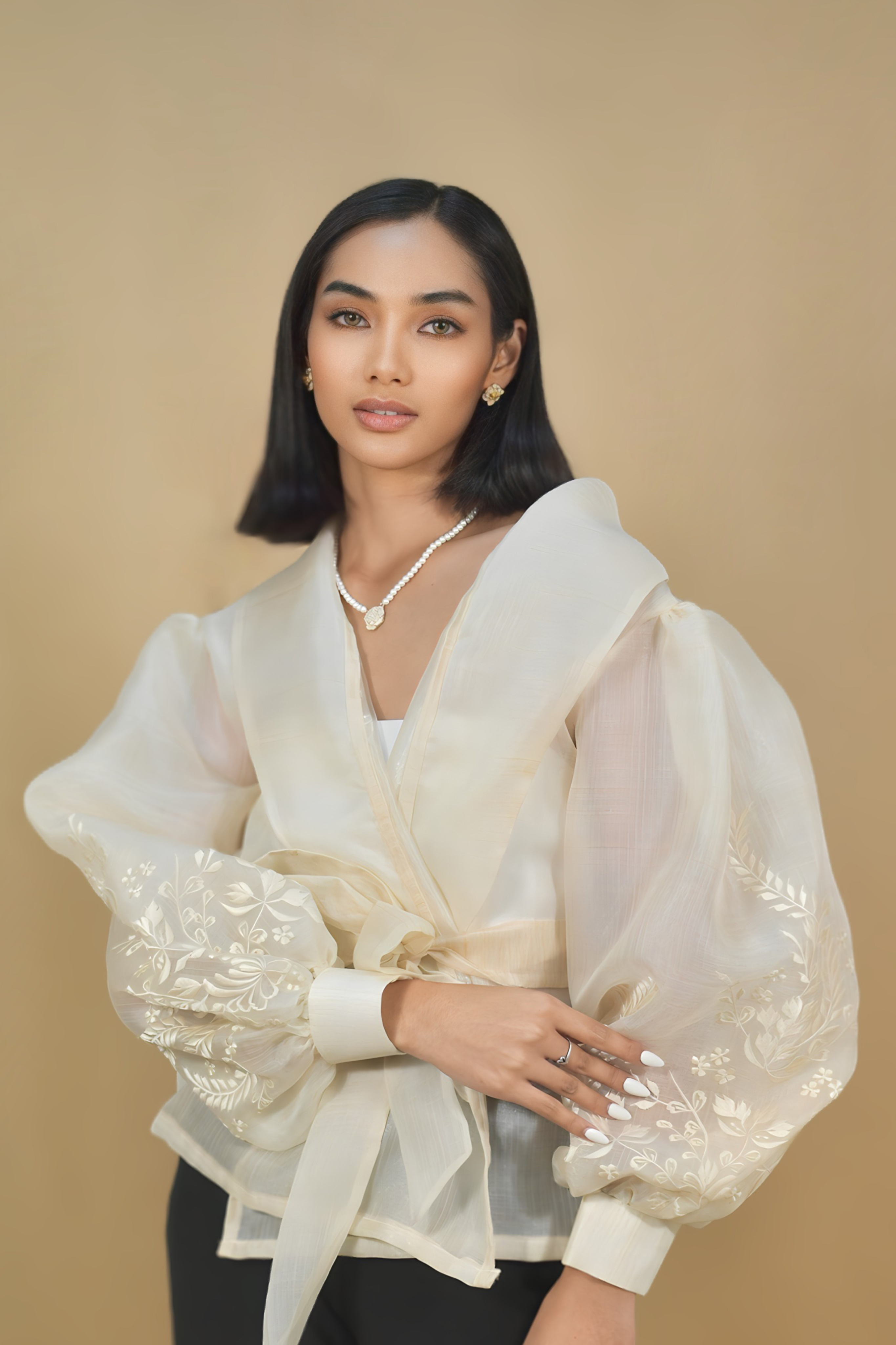 Traditional Filipiniana Panuelo made of Cocoon