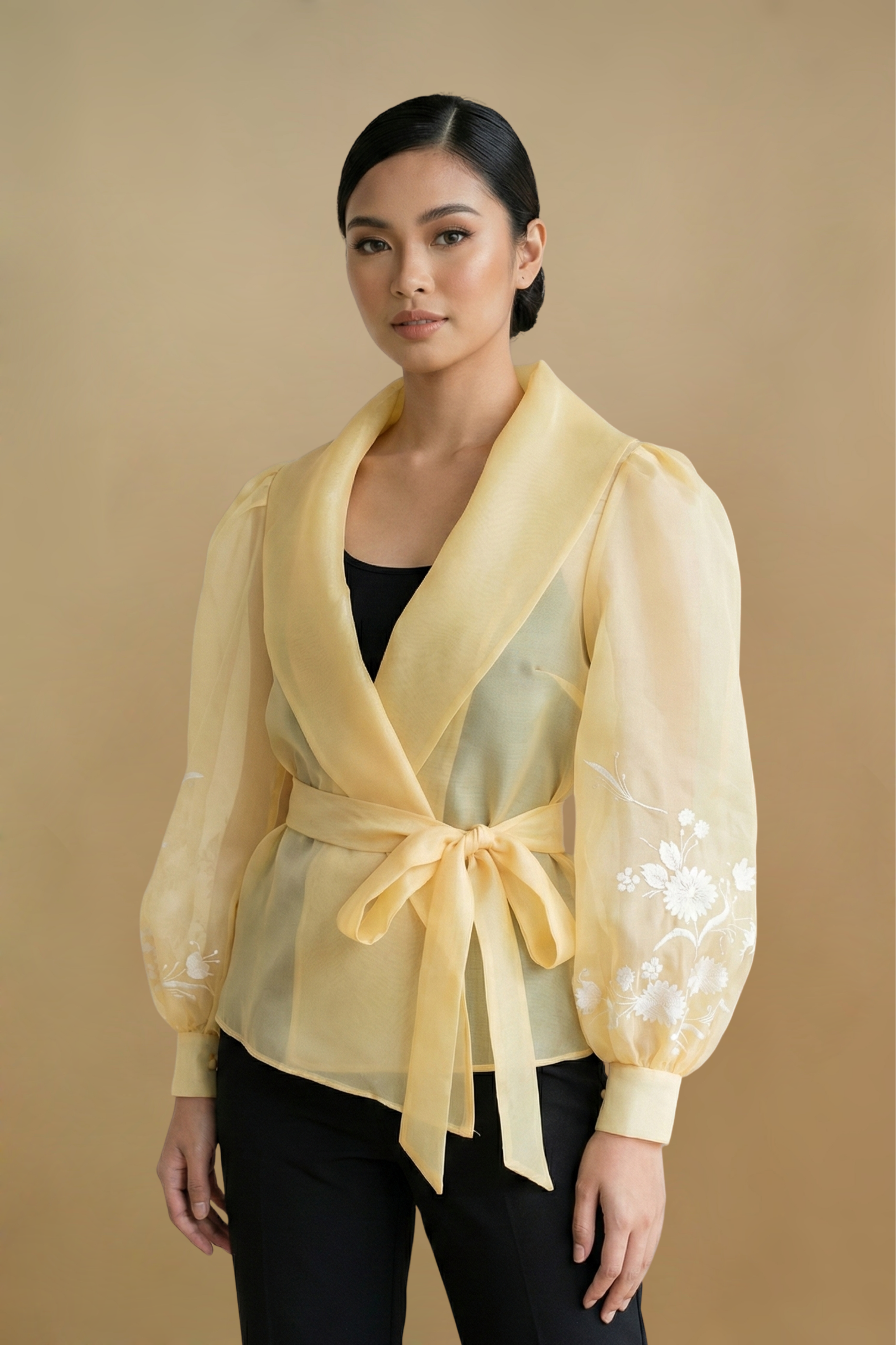 Floral Hand-Painted Filipiniana Panuelo