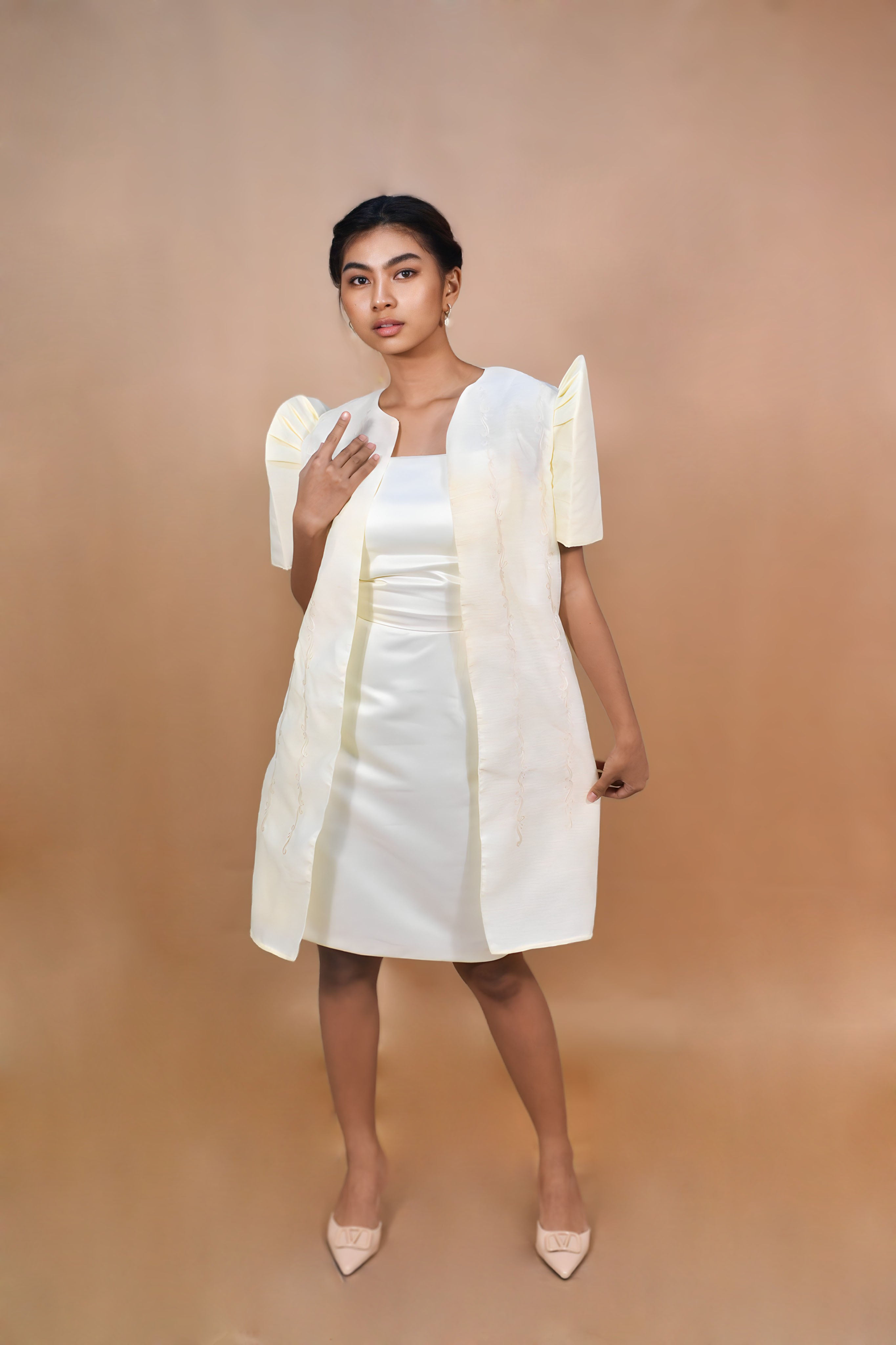 Ivory Coat with Butterfly Sleeves