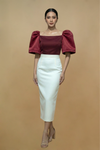 Elegant Filipiniana Kimona Top in Red