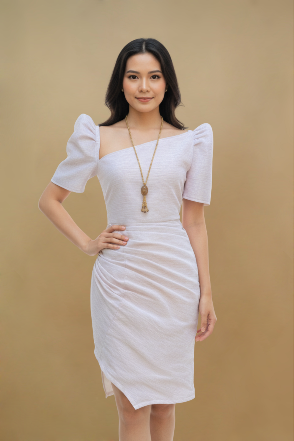 white filipiniana dress AMIHAN HANDWOVEN INABEL FILIPINIANA DRESS