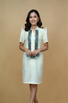 Organza Black Embroidered Filipiniana Barong Dress
