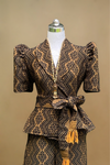 Black and Yellow Pinilian Weave Filipiniana Set