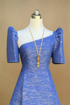 Blue Handwoven Inabel Filipiniana Dress
