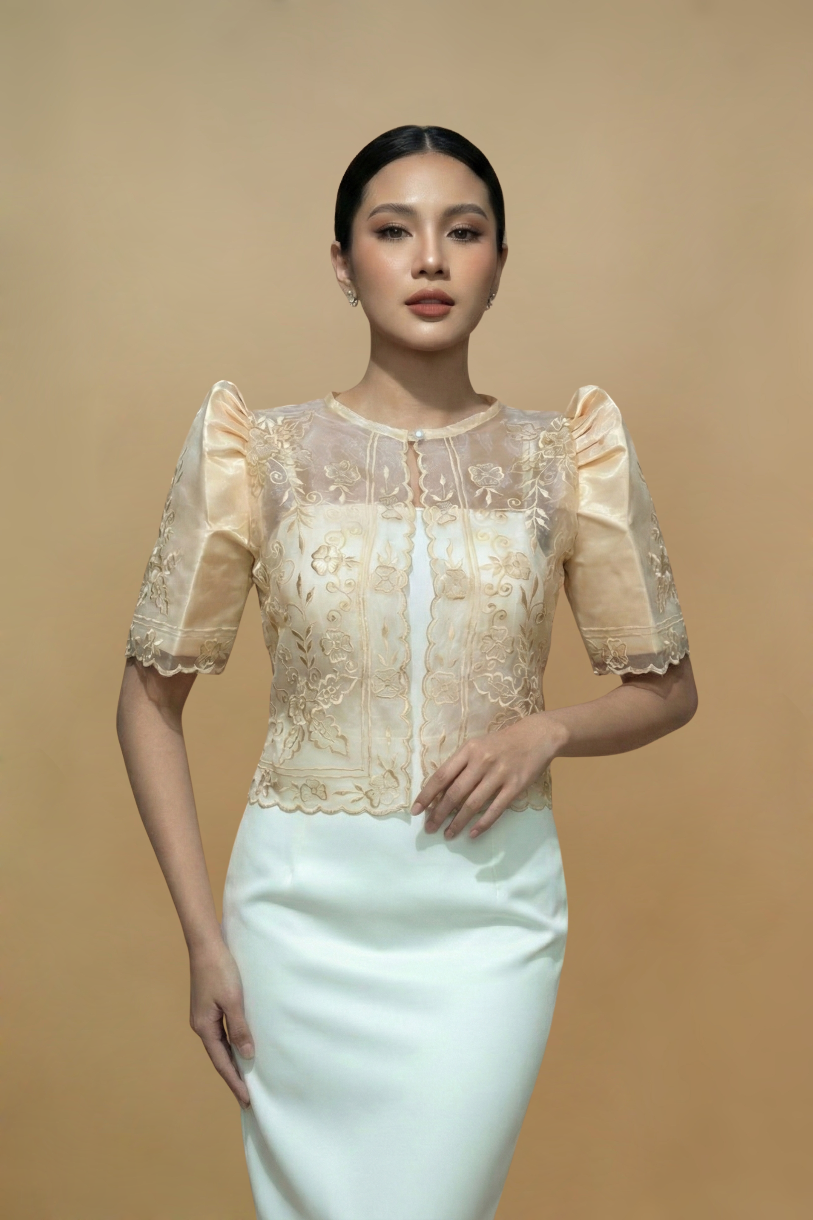 Filipiniana Bolero with Golden Embrodiery