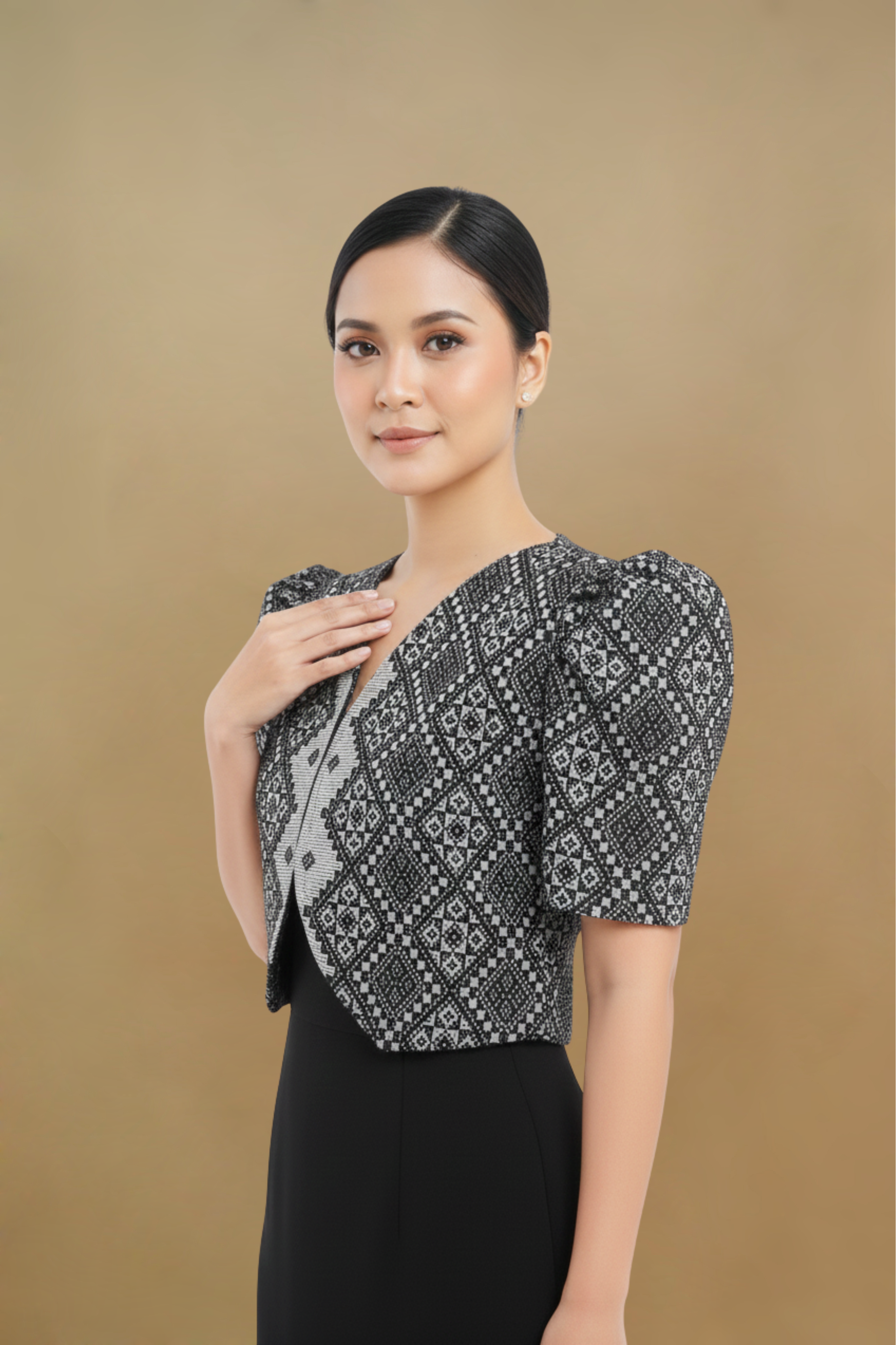 NADINE HANDWOVEN PINILIAN FILIPINIANA BOLERO - HW030