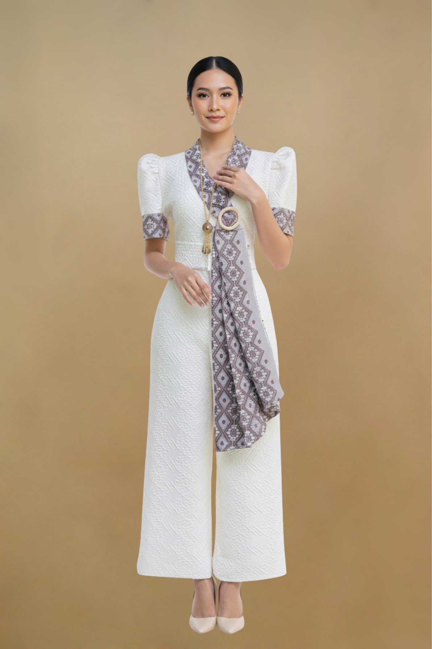 AMARI HANDWOVEN PINILIAN FILIPINIANA DRESS - HW001 main image 1