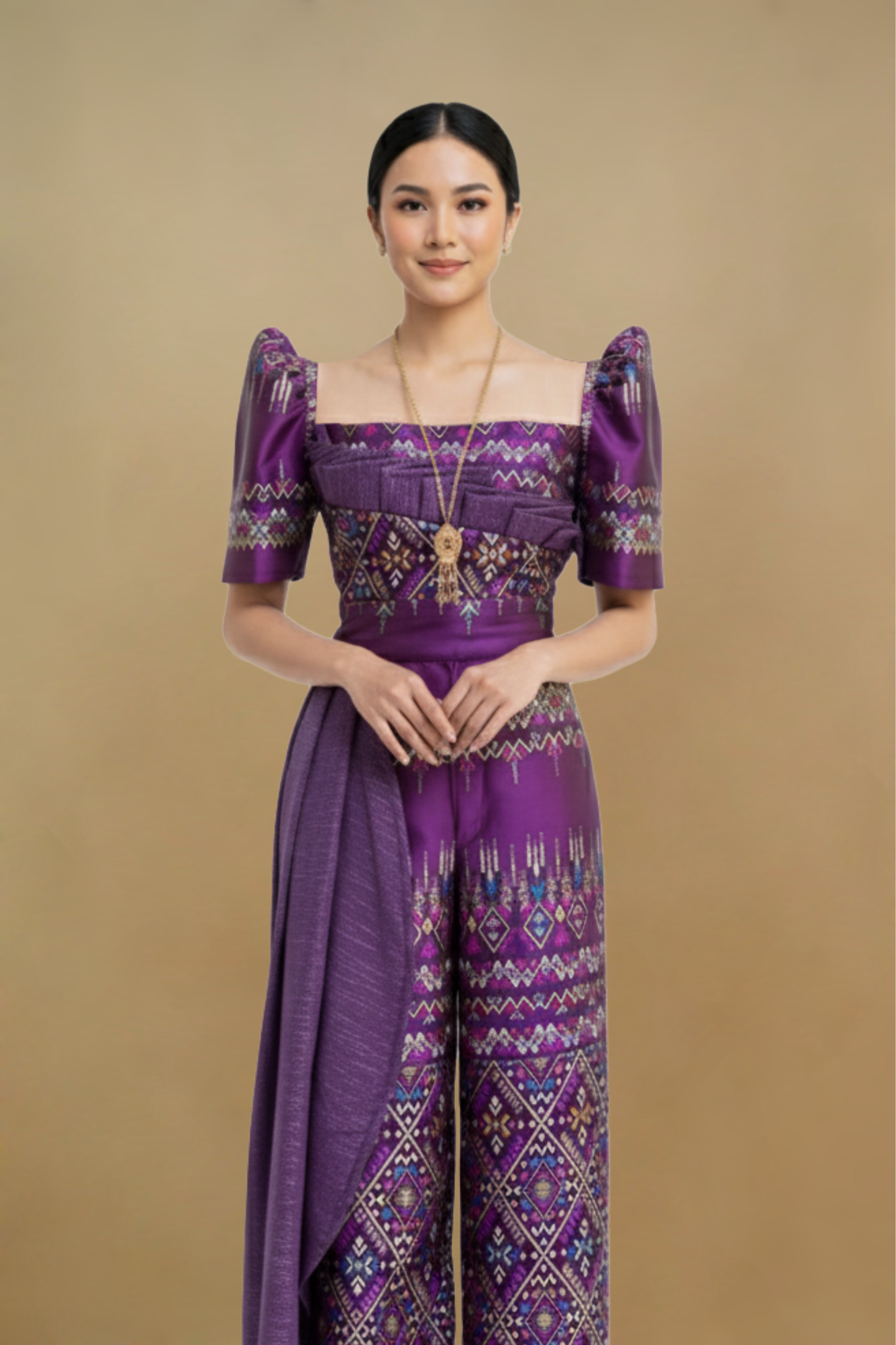 VIOLETTA SILK BROCADE FILIPINIANA SET