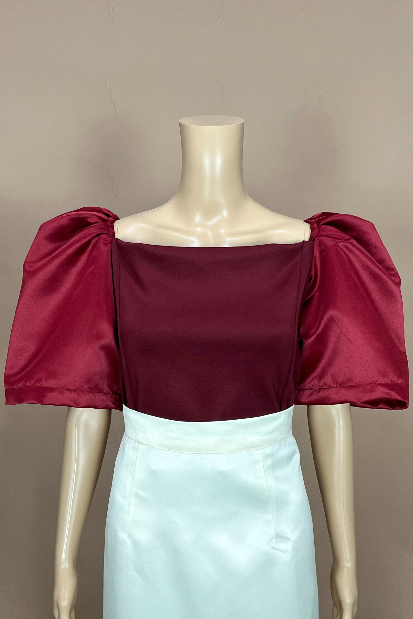 Maroon Modern Filpiniana Kimona 