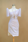 White Filipiniana Dress with Detachable Sleeve