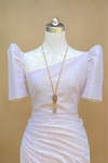 White Handwoven Inabel Filipiniana Dress Perfect for Graduation