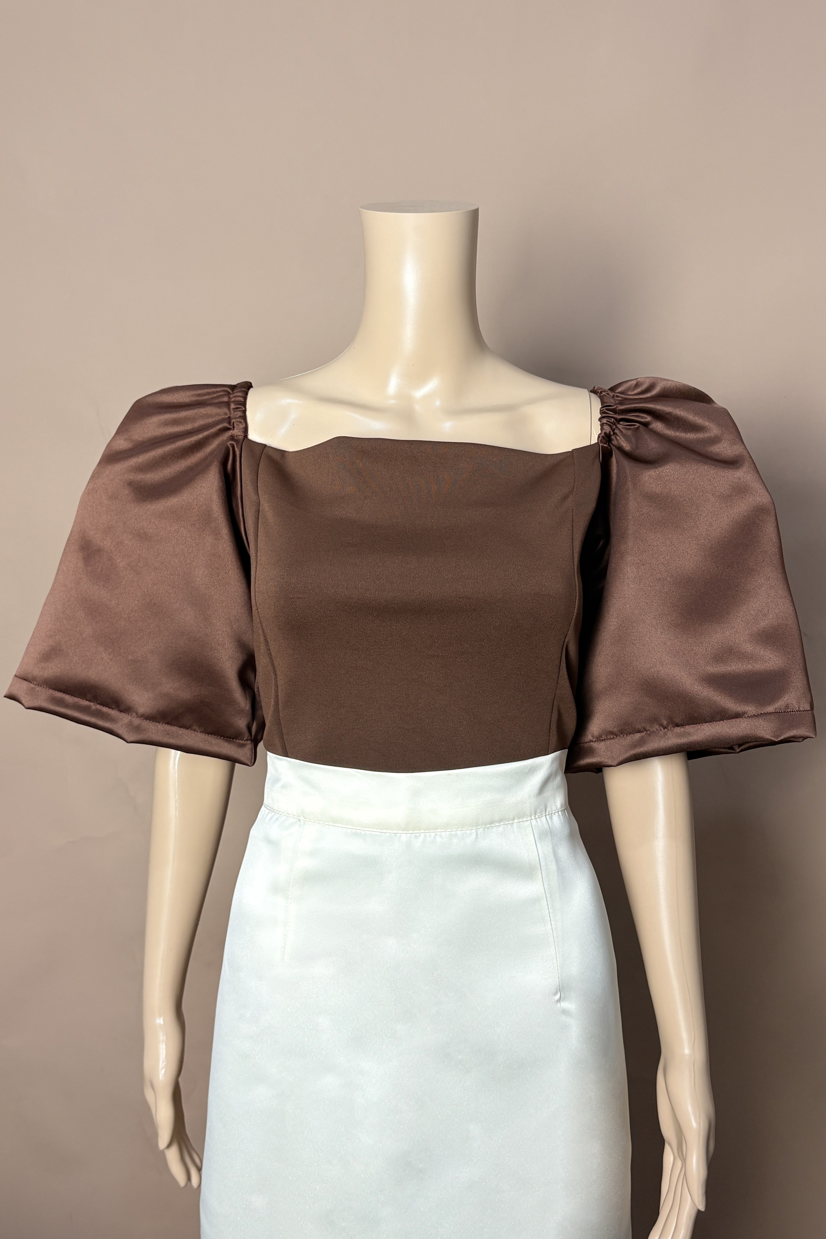 MODERN BROWN FILIPINIANA KIMONA