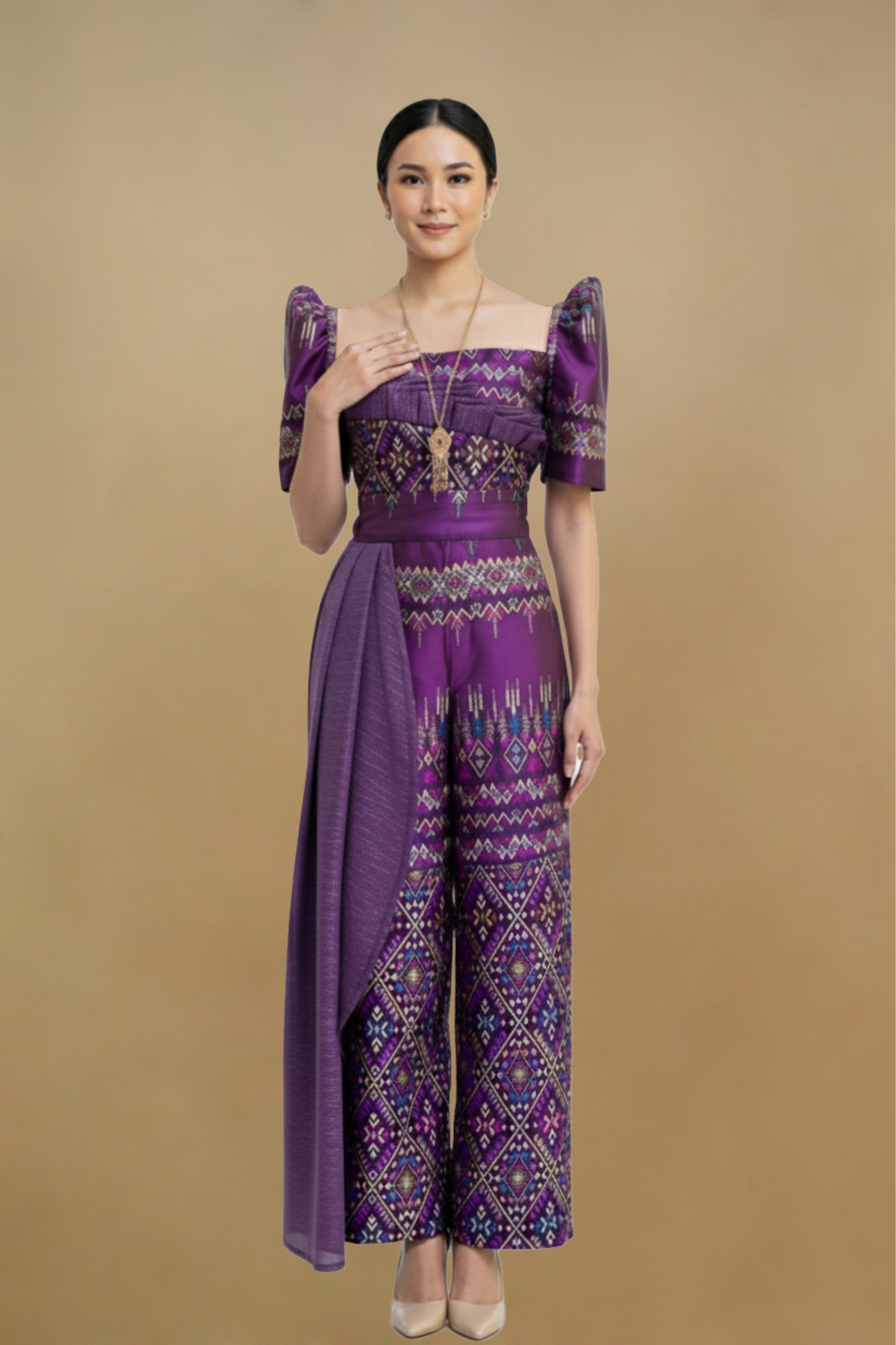 VIOLETTA SILK BROCADE FILIPINIANA SET