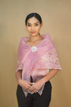 Pink Alampay with Silver Broch