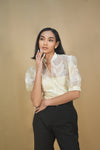 Elegant Cream Filipiniana Blouse for School Programs