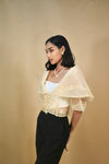 Beige Kimona top with elegant embroidery