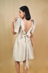 Cream Filipiniana Dress with Ribbon Design at the Back