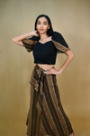 Timeless Black Filipiniana Top with Ethnic Skirt Set