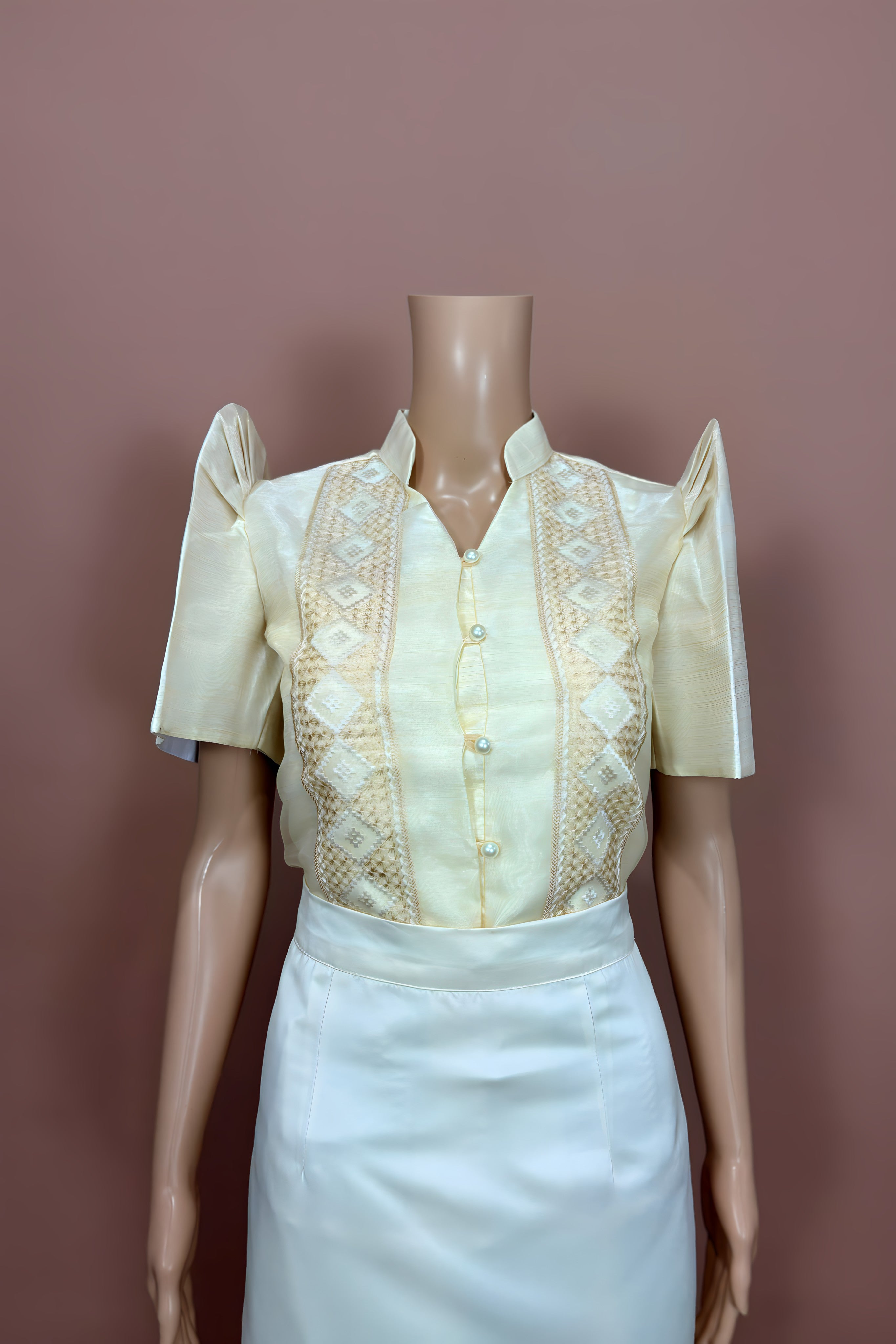 Beige Filipiniana Blouse