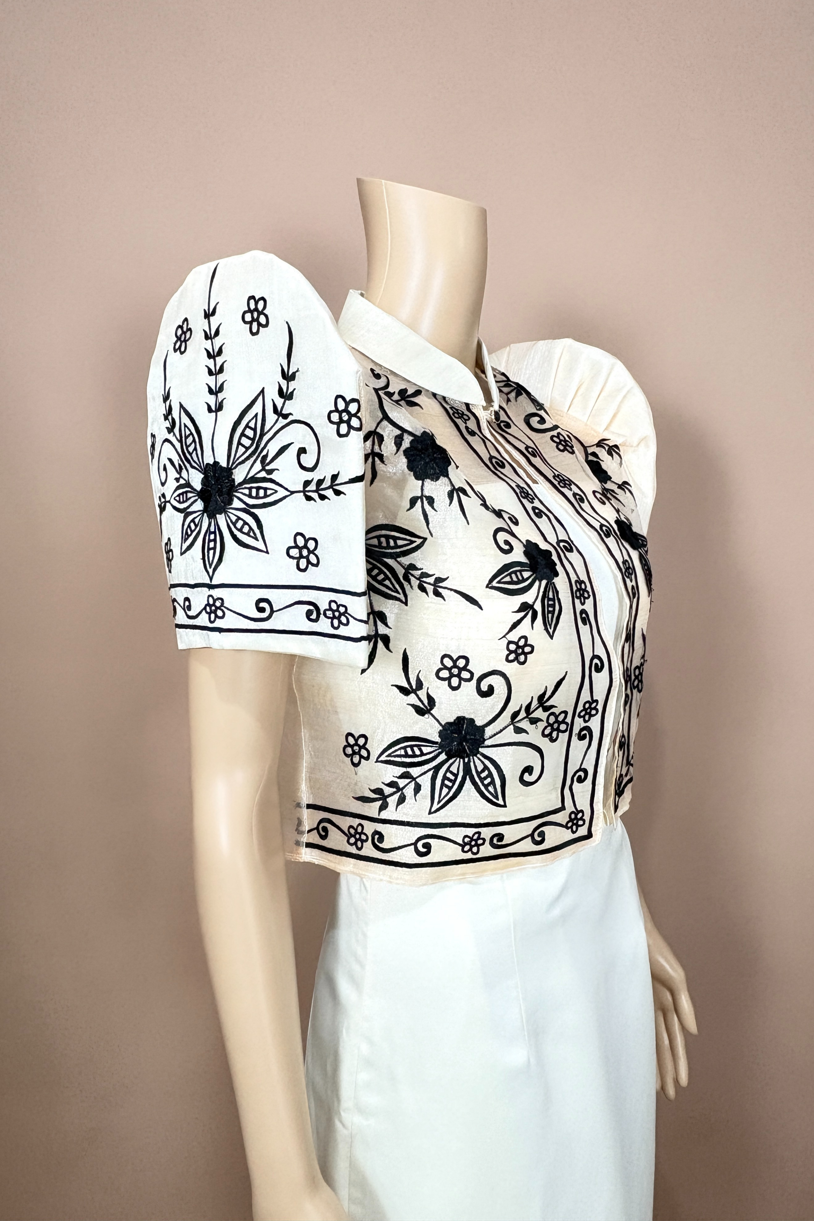 Elegant Beige Filipiniana Bolero